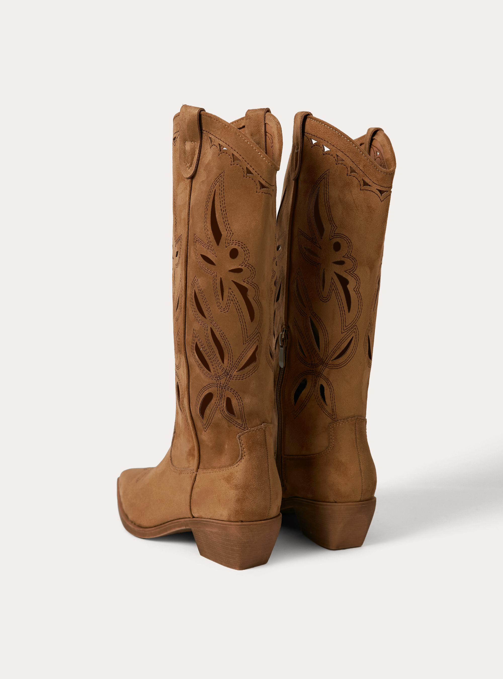 Stivali camperos traforati effetto camoscio, BG2 BEIGE MEDIUM