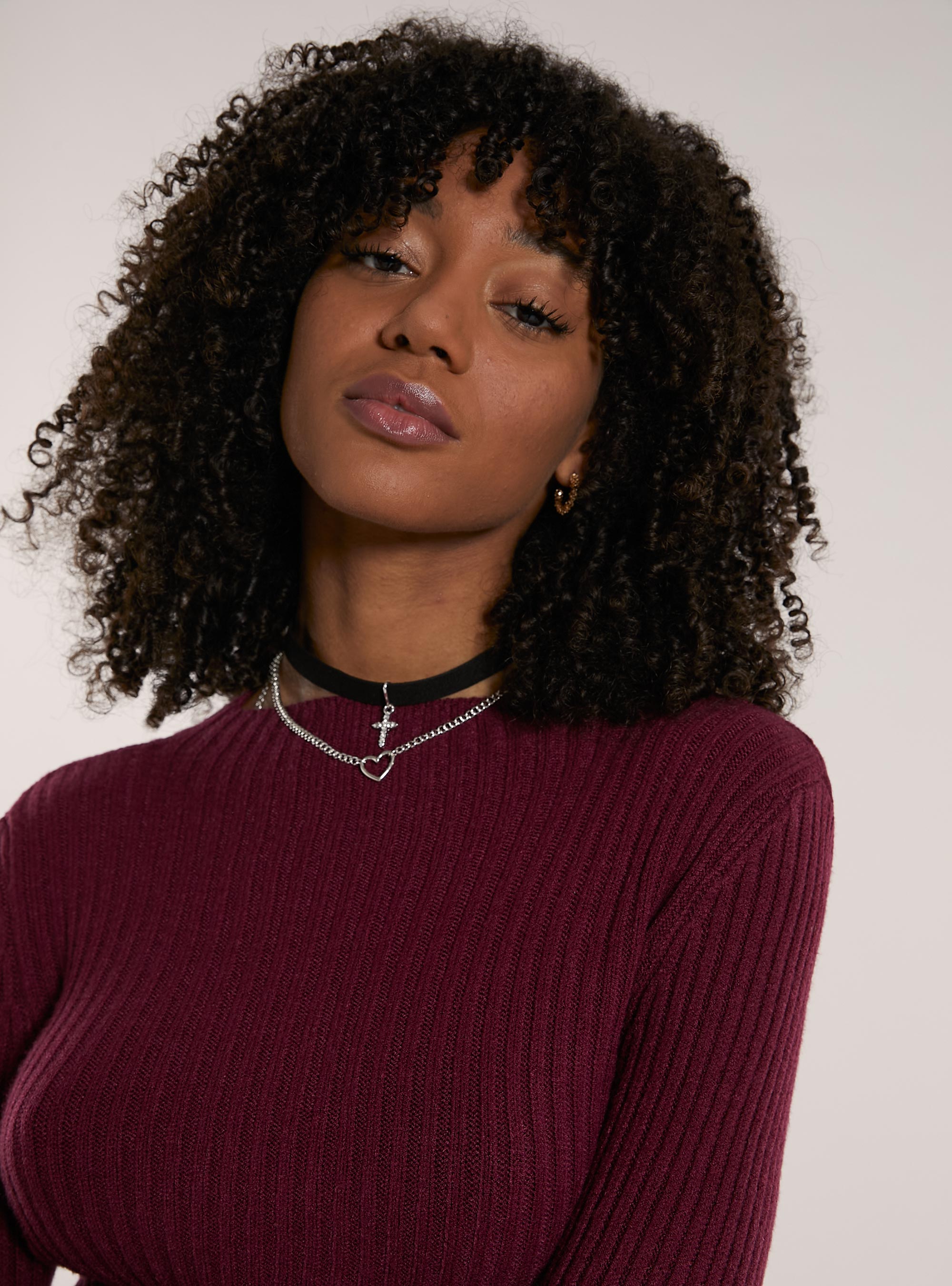 Maglia mezzo collo tinta unita, BO2 BORDEAUX MEDIUM