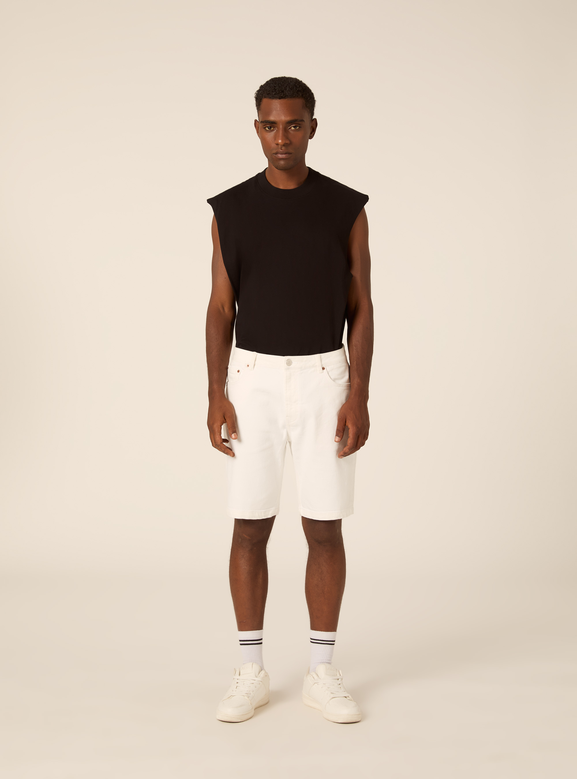 Jeans bermuda slim, WH2 WHITE