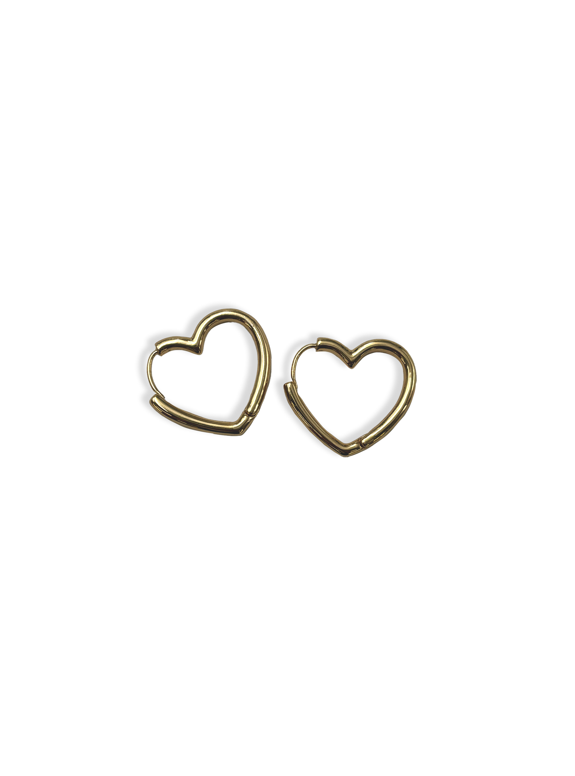 Orecchini a perno da donna a forma di cuore, in argento