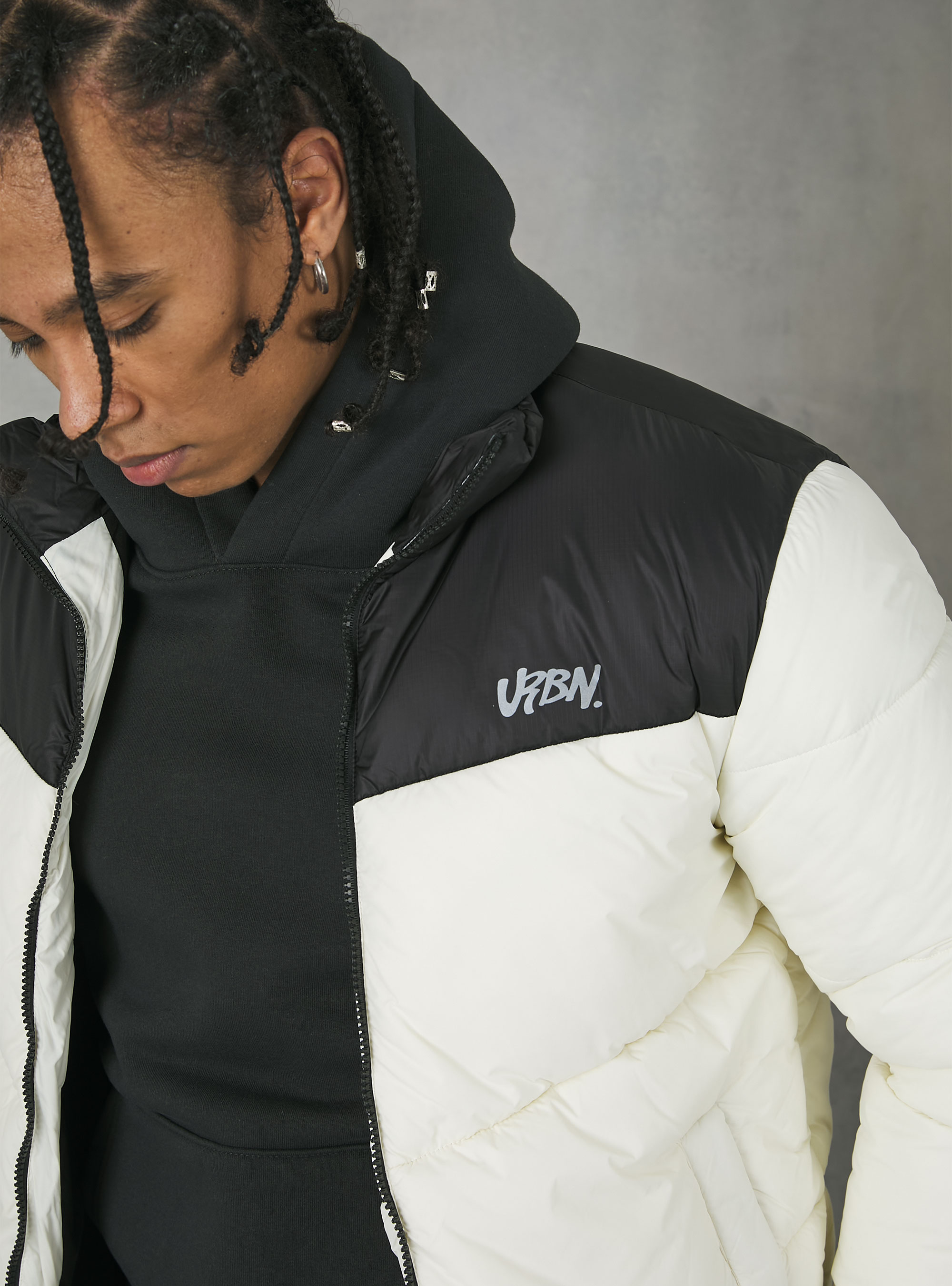 Colour block jacket, WH1 OFF WHITE