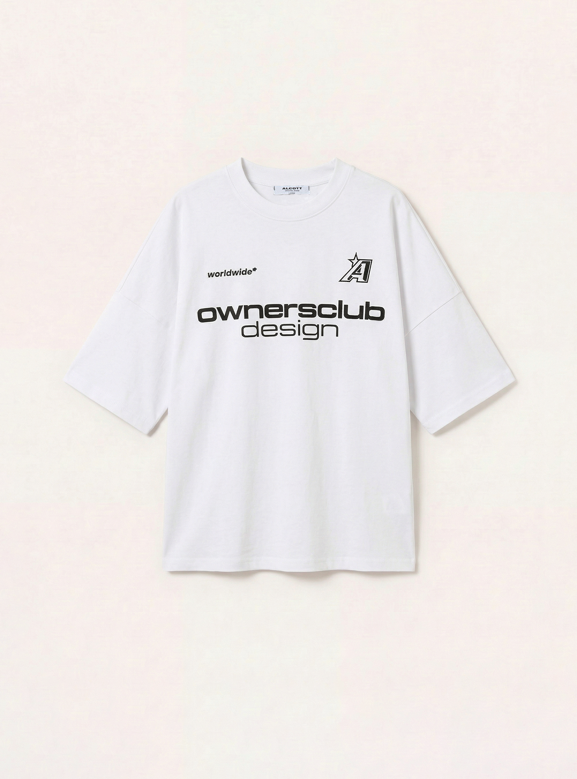 Bedrucktes T-Shirt in Boxy-Fit, WH1 OFF WHITE