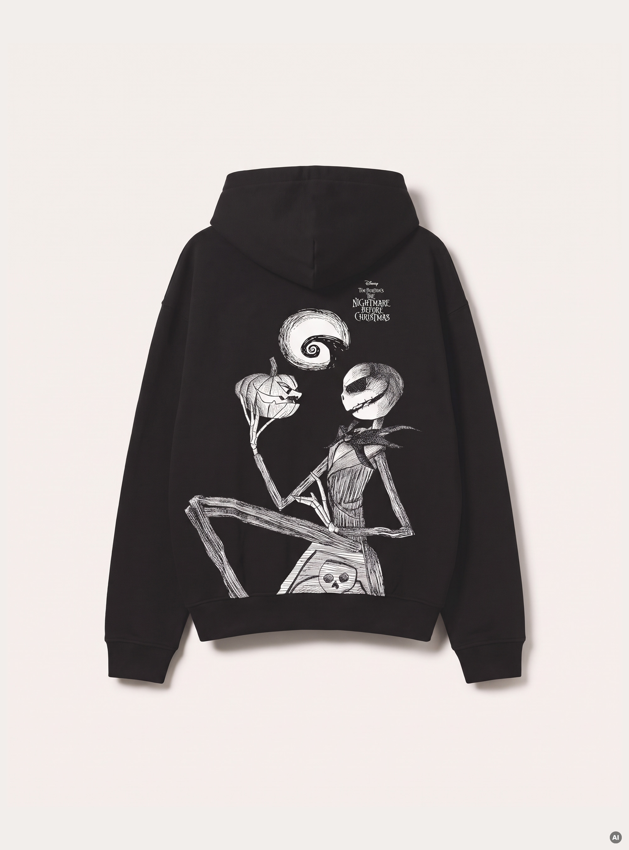 Sudadera con capucha y cremallera con estampado Nightmare Before Christmas / Alcott, BK1 BLACK