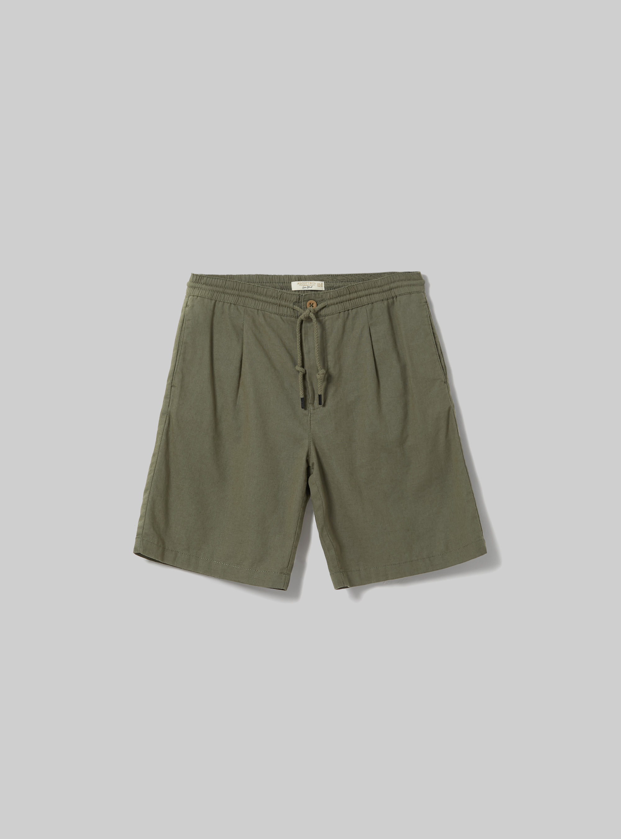 Linen Bermuda Shorts with Drawstring, KY2 KAKY MEDIUM