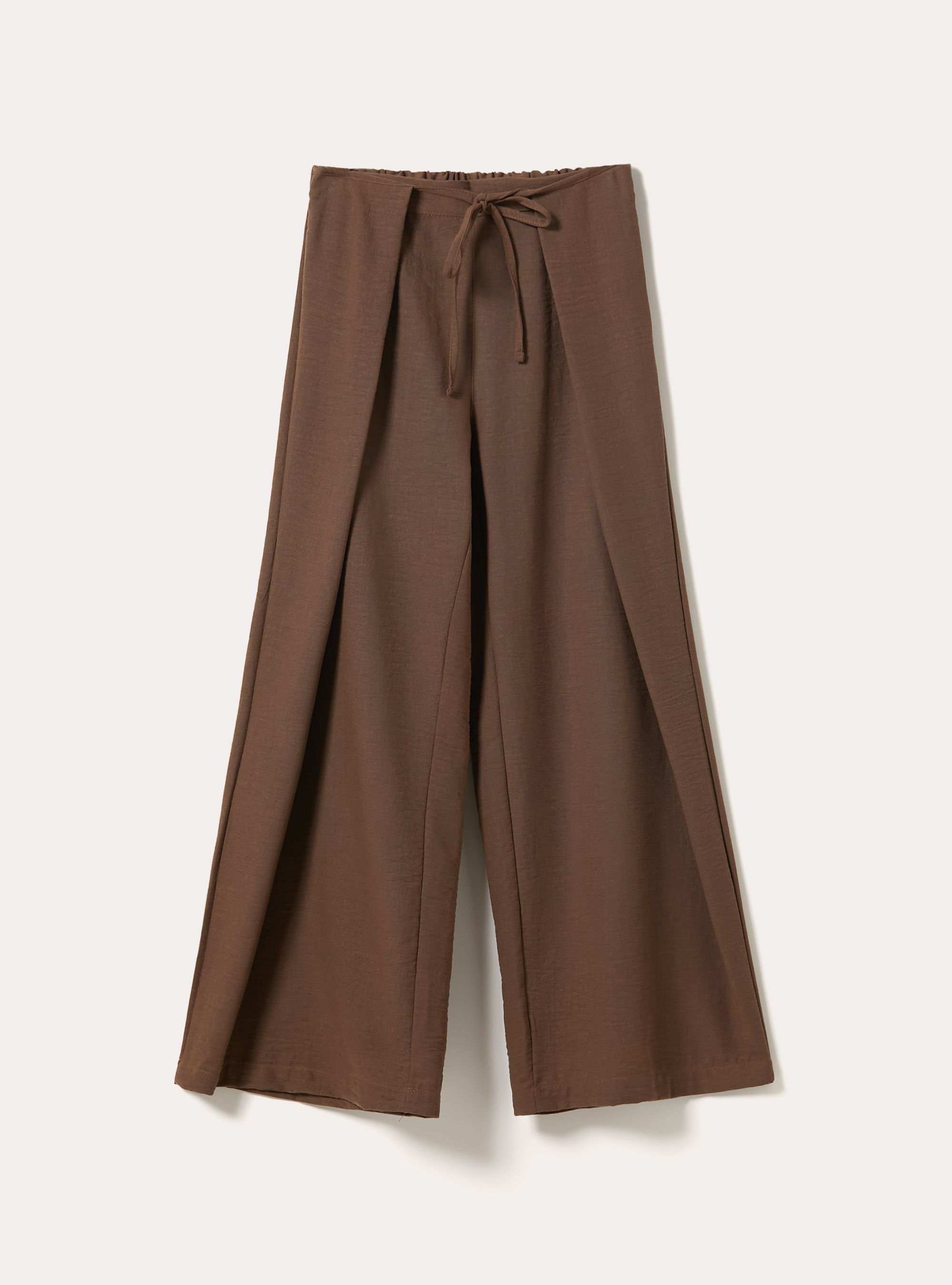 Pantaloni da gaucho effetto crepe, BR2 BROWN MEDIUM