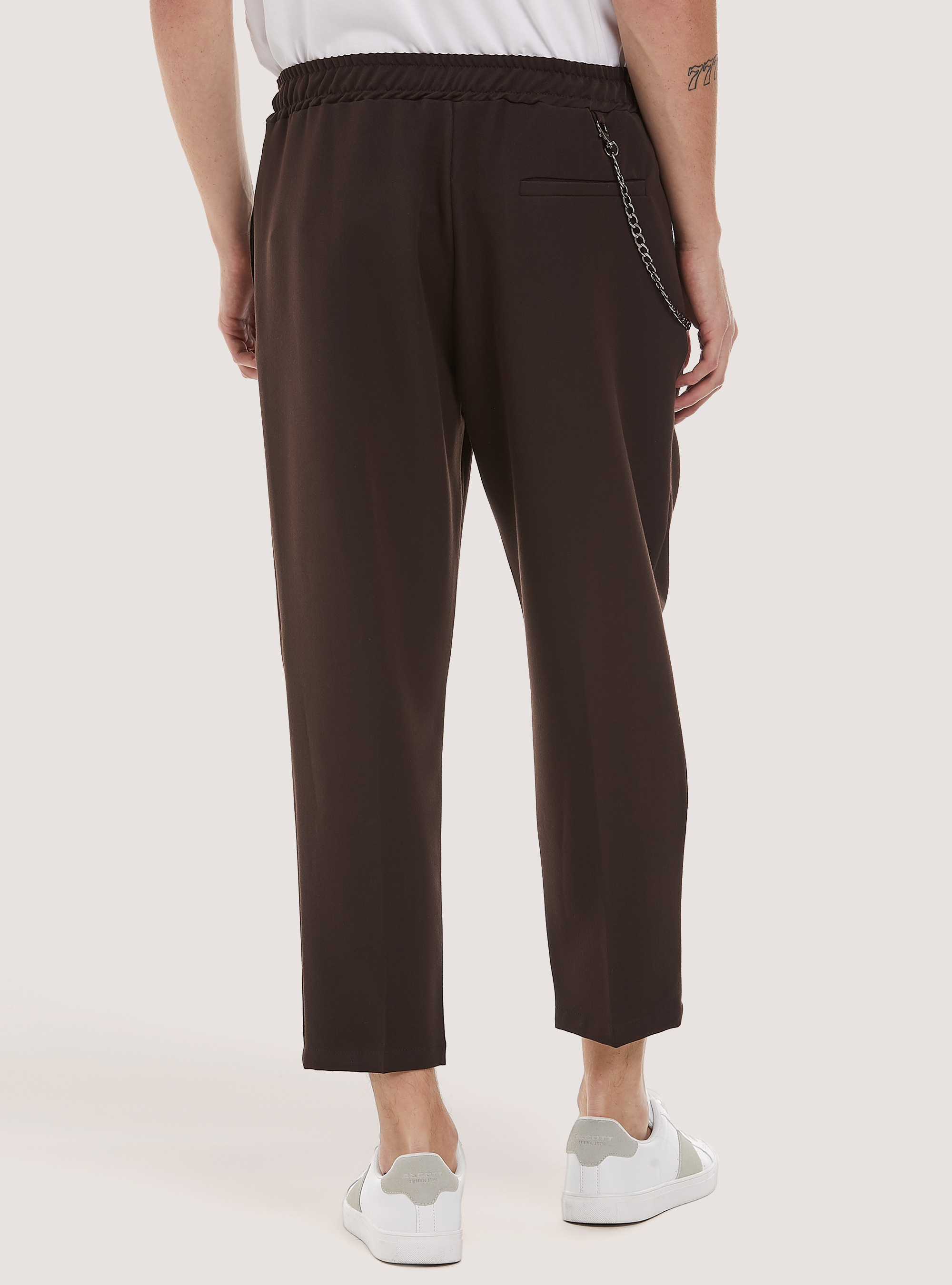 Pantaloni  jogger carrot con catena, BR1 BROWN DARK