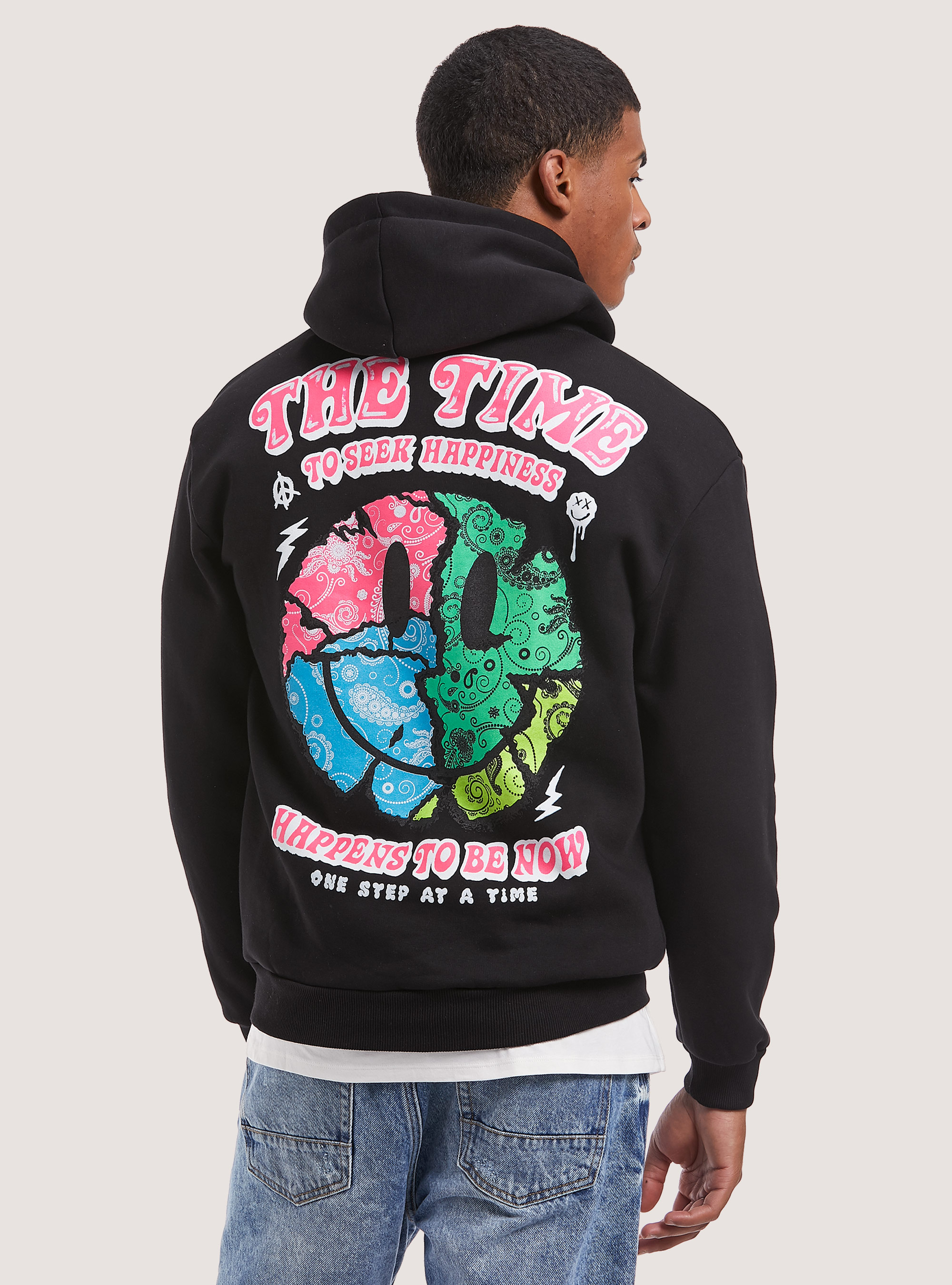 Sweat-shirt avec impression Smile Collection, BK1 BLACK