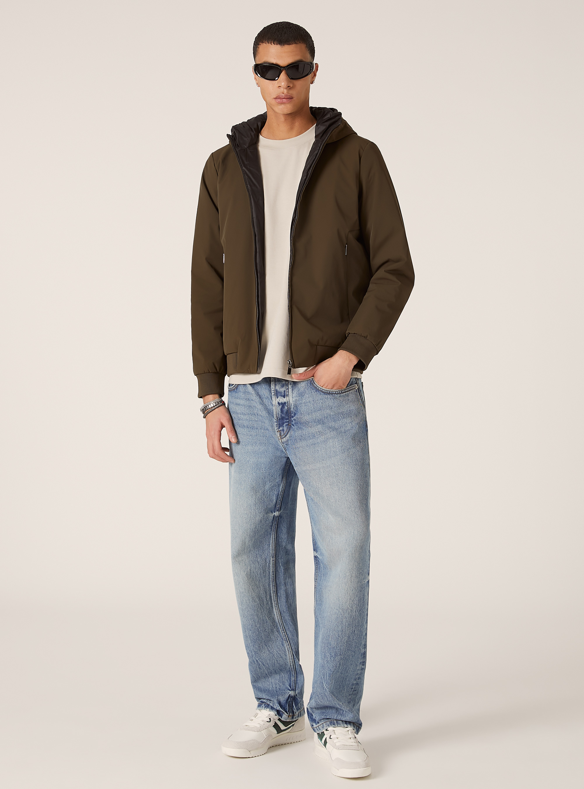 Hooded padded jacket, BR1 BROWN DARK