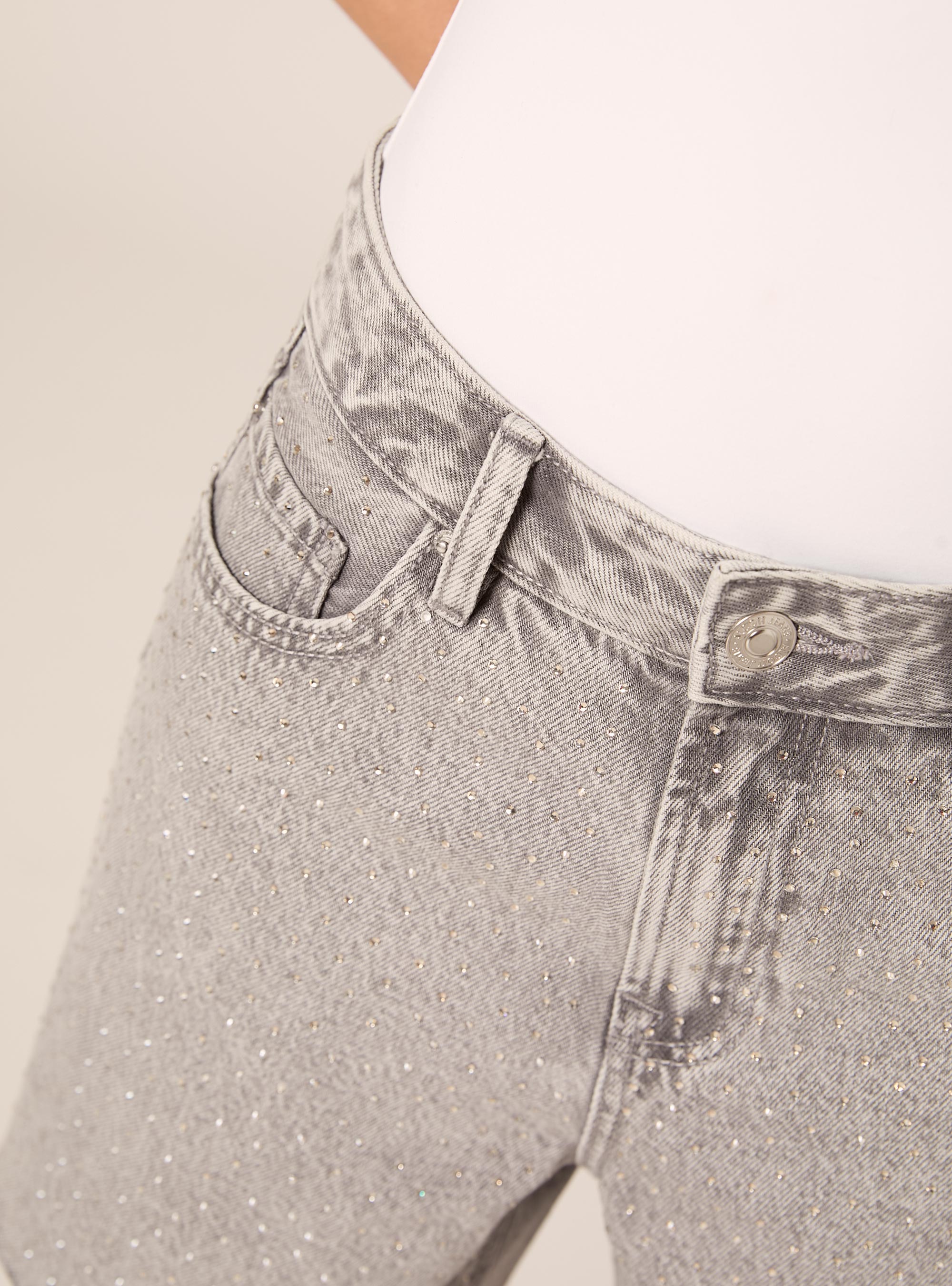 Bermuda con strass, D00G GREY