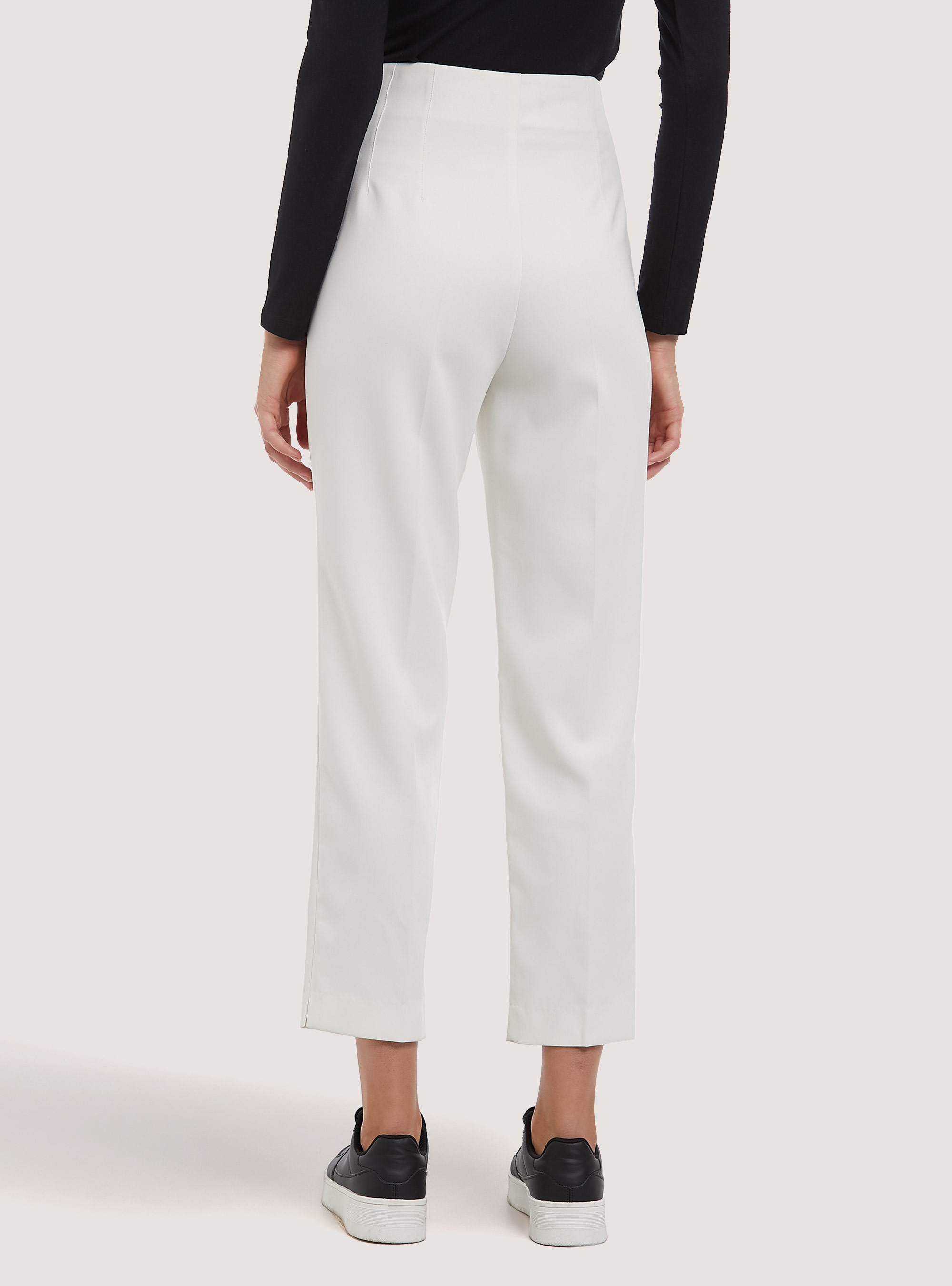 Pantalon uni à pinces, WH1 OFF WHITE