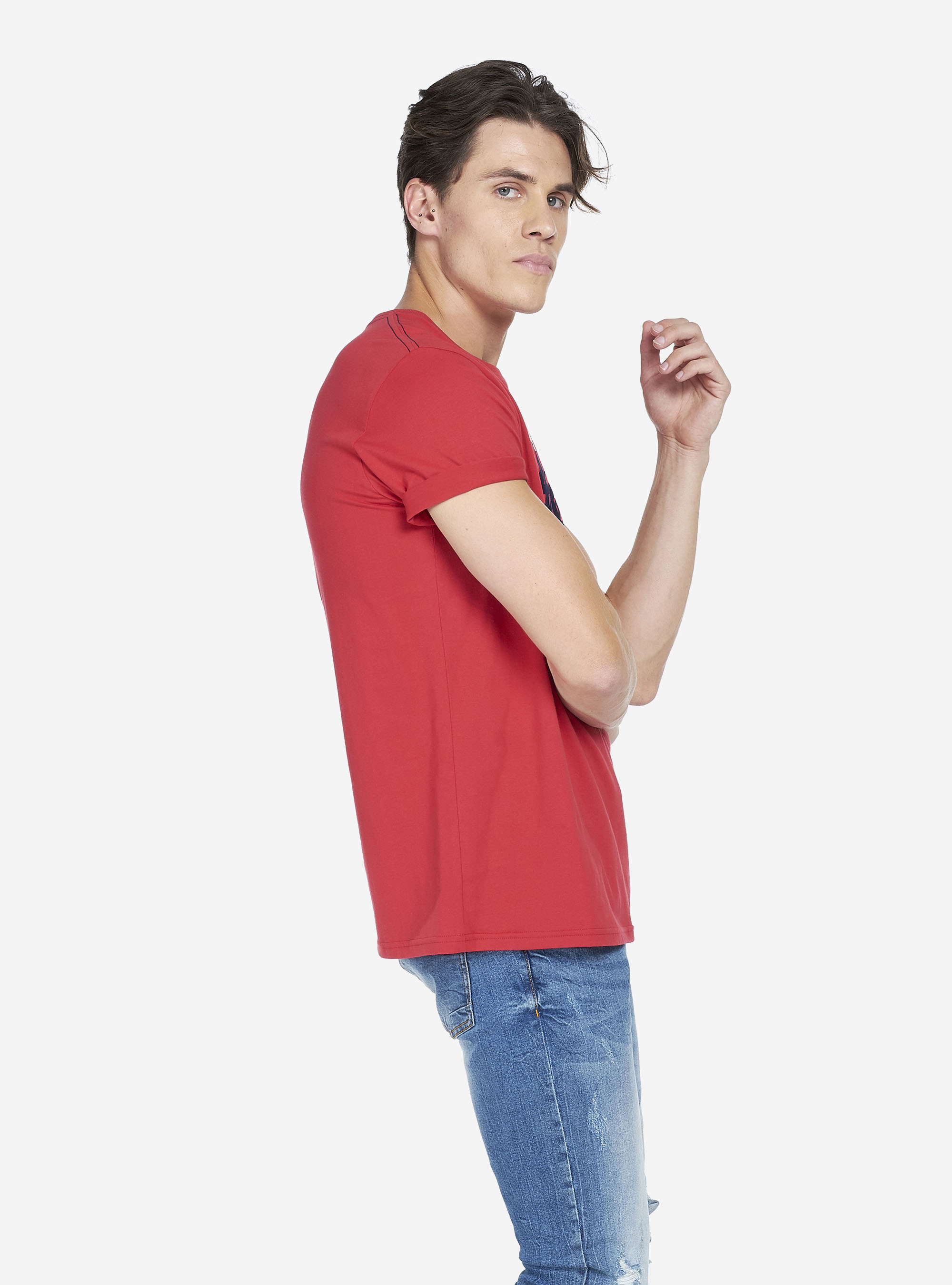 Maglietta con stampa, ROSSO