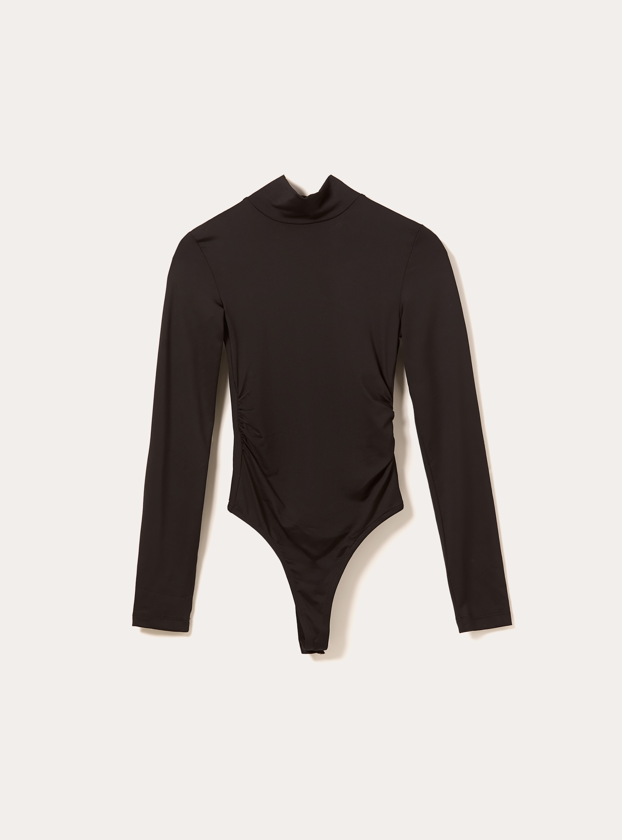 High-neck stretch bodysuit, BK1 BLACK