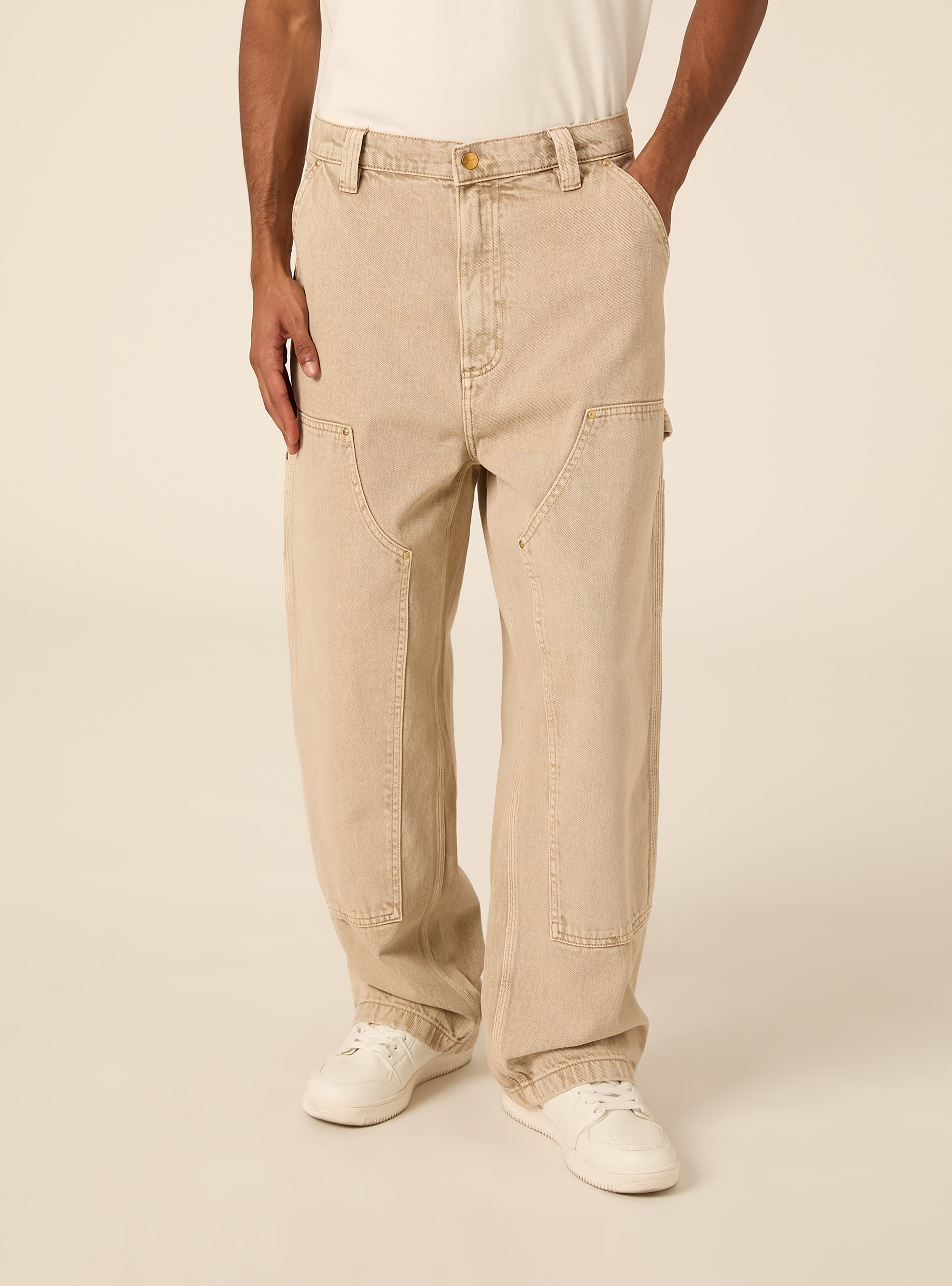 Carpenter in denim colorato, BG2 BEIGE MEDIUM