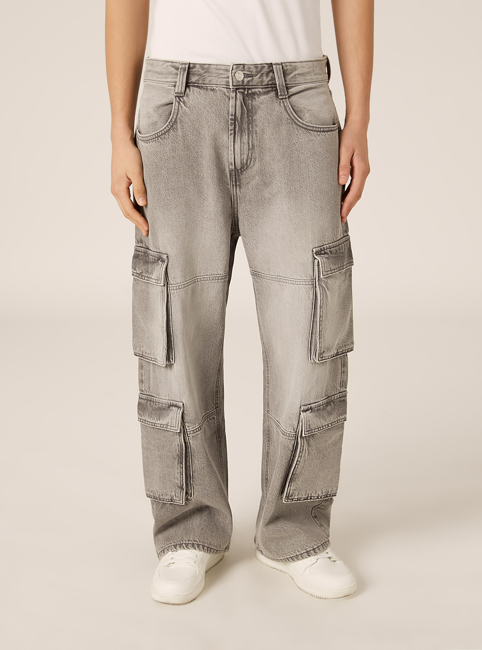 Jeans cargo, D00G GREY