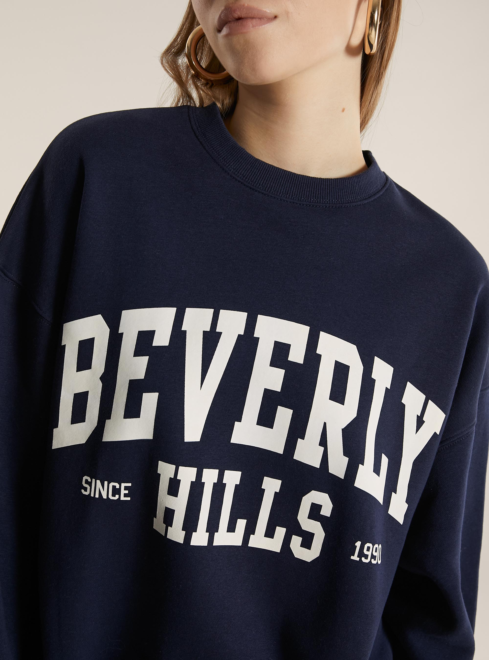 Oversized sweatshirt with print, NA2 NAVY MEDIUM