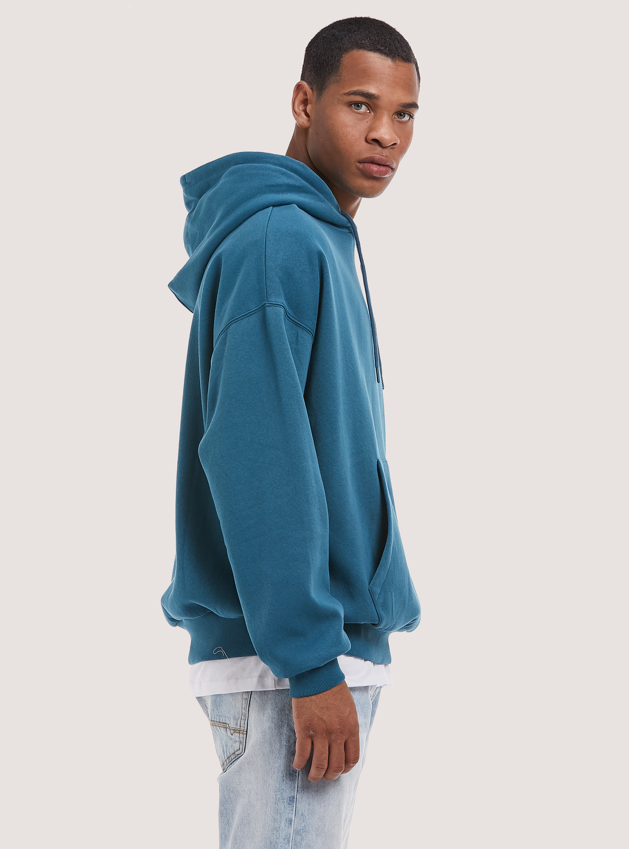 Oversized sweatshirt with pouch pocket and hood, C2262 INK BLUE