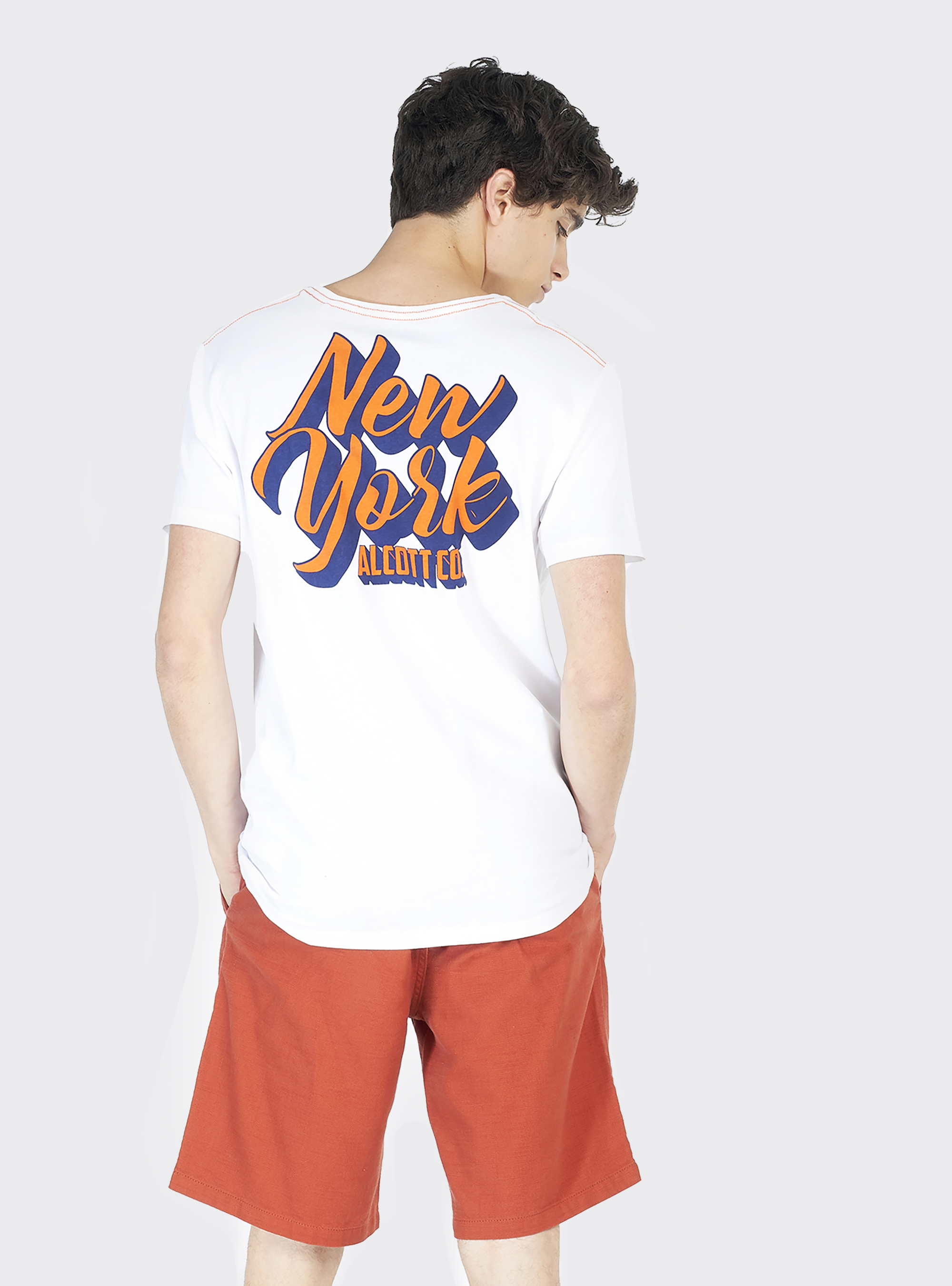 Maglietta con dettaglio stampa lettering, BIANCO