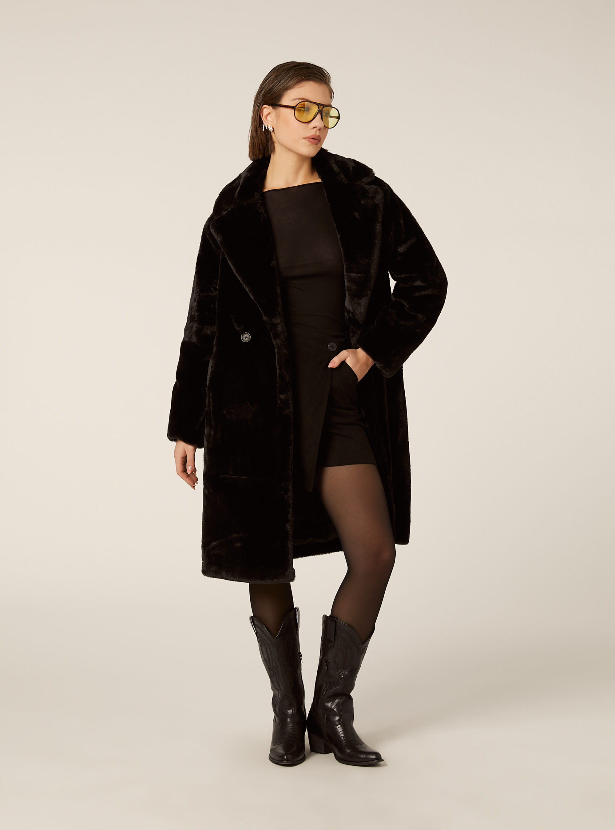 Skort in velluto a coste, BK1 BLACK