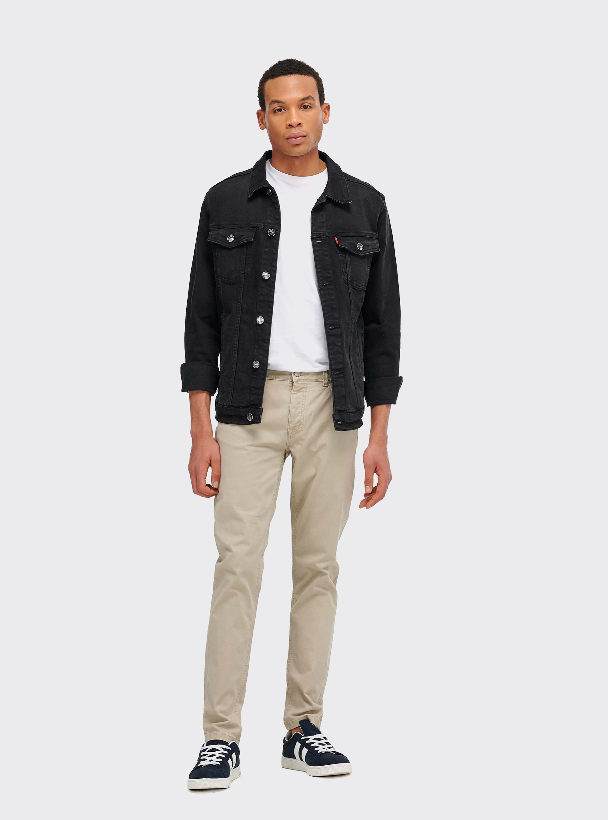 Giubbotto in denim regular fit, NERO