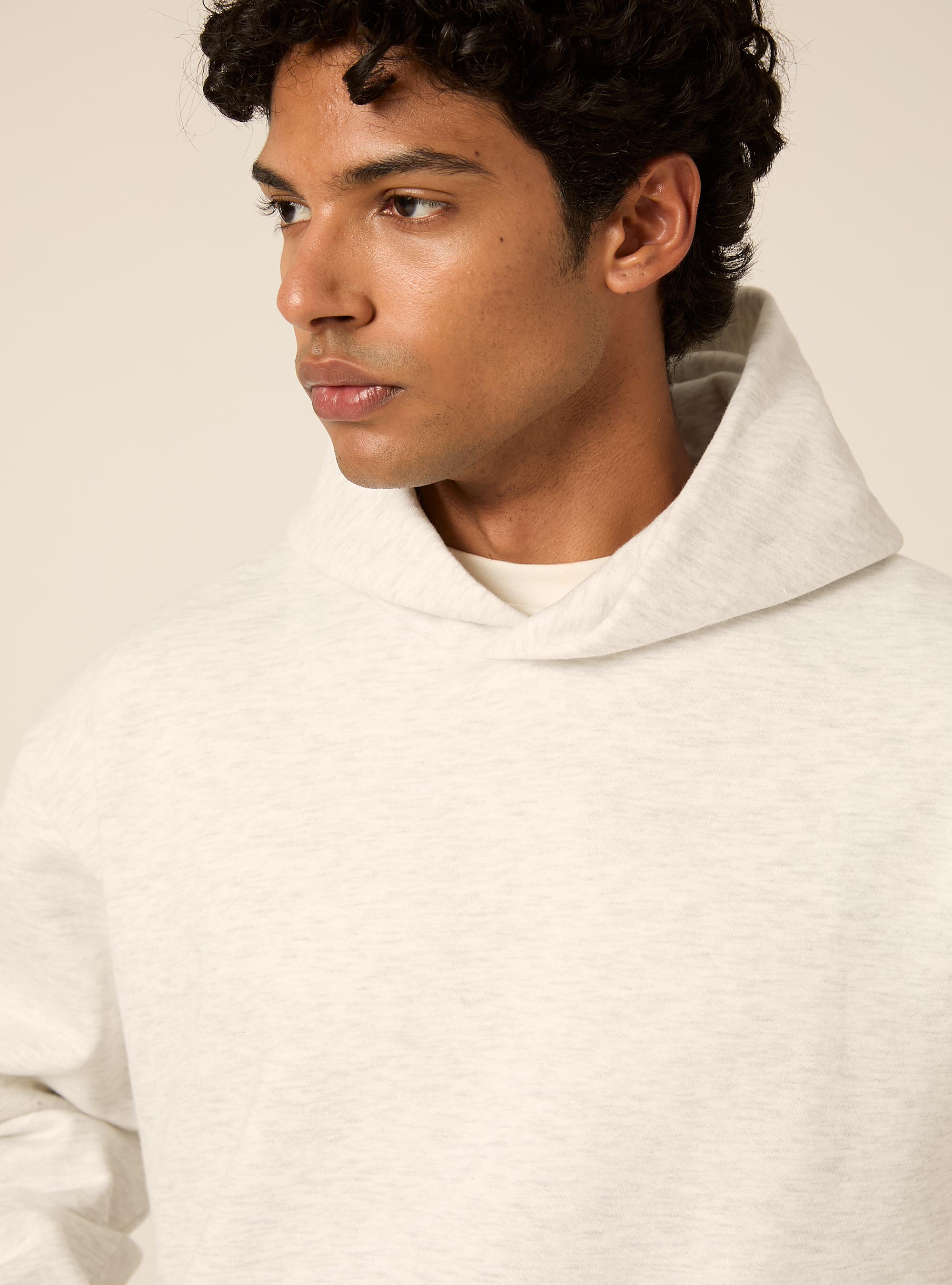 Felpa con cappuccio boxy fit, MGY3 GREY MEL LIGHT