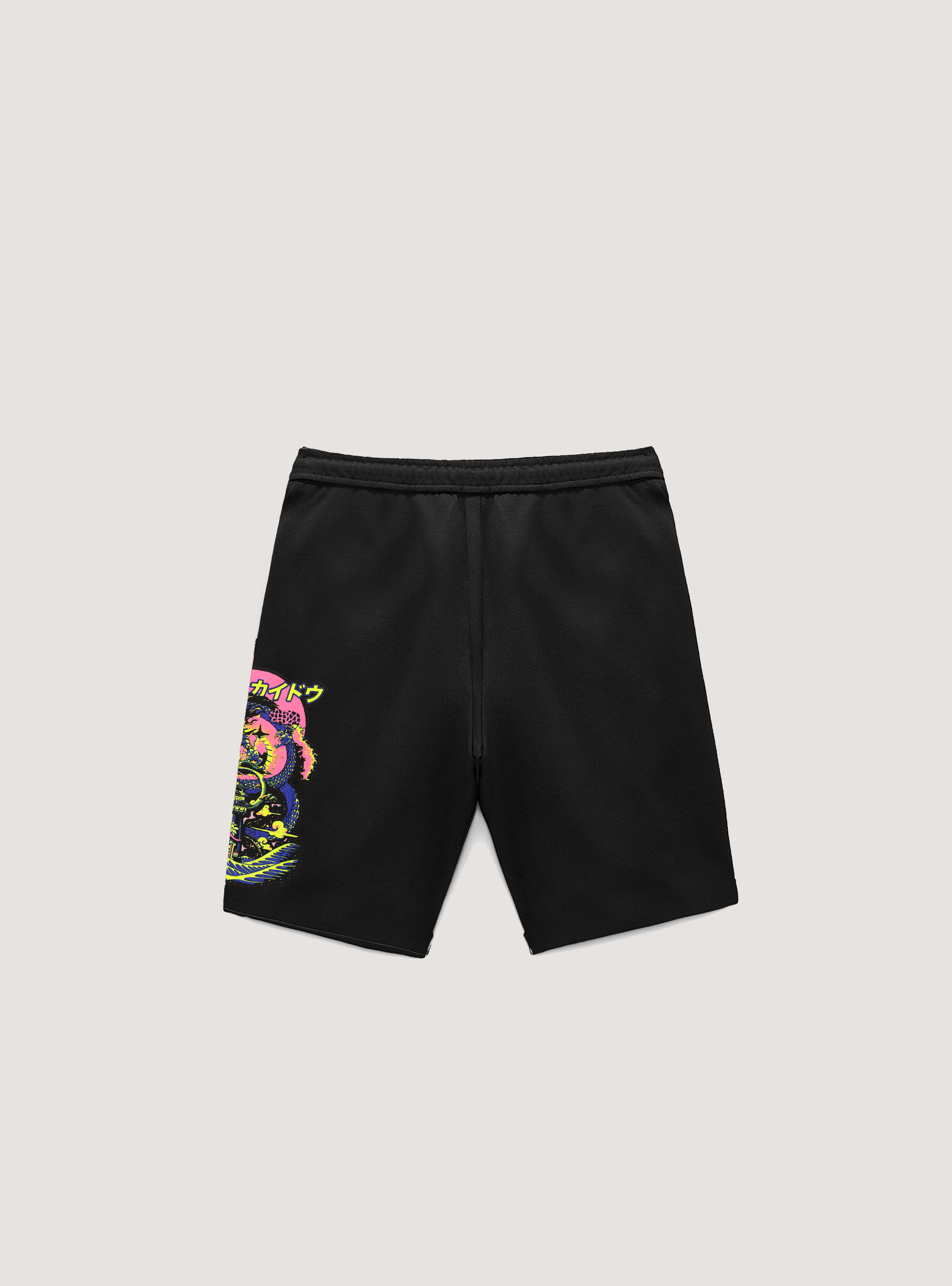 Bermuda shorts with Japanese print, BK1 BLACK