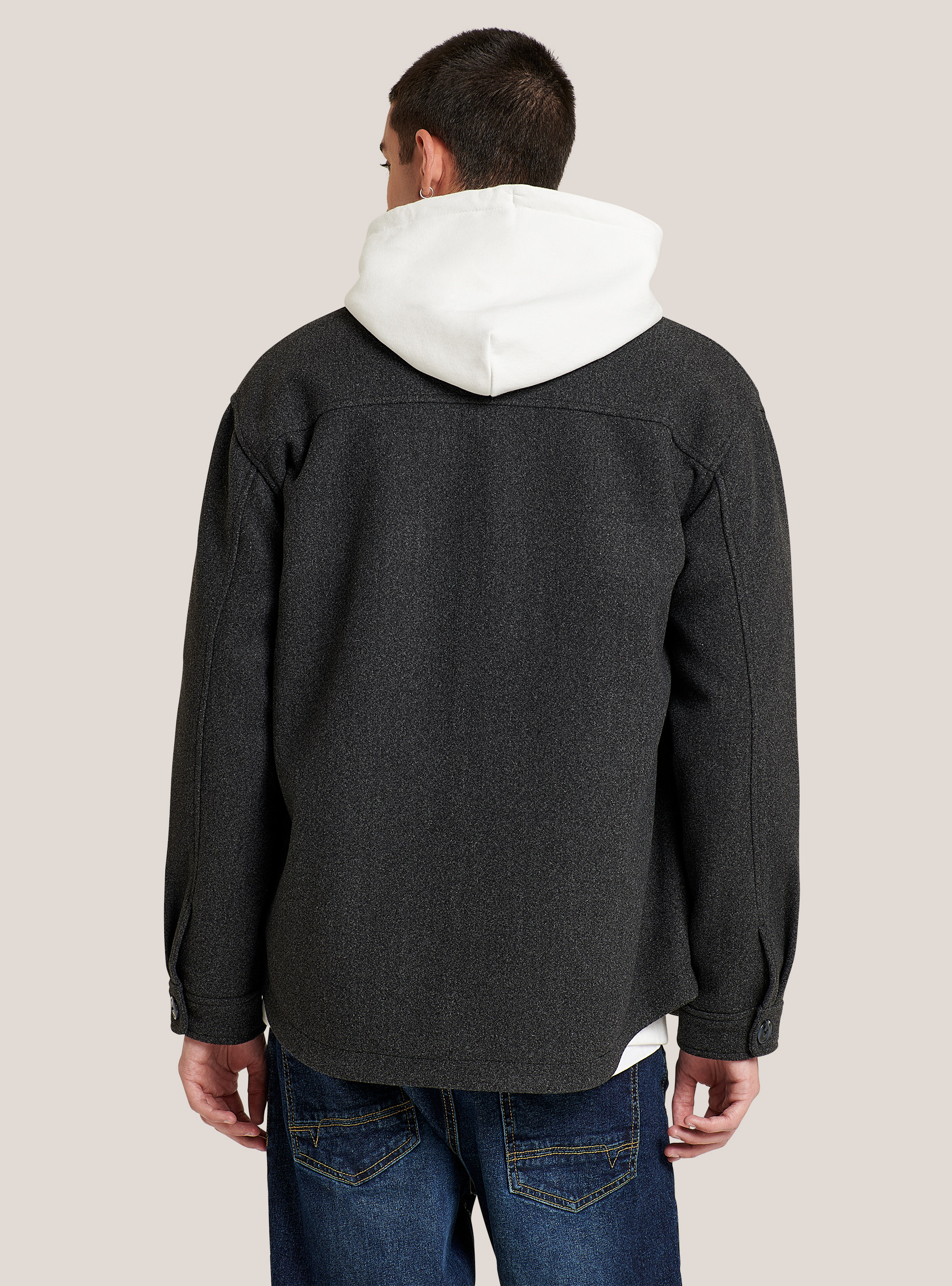 Camicia over con tasconi, MGY3 GREY MEL LIGHT