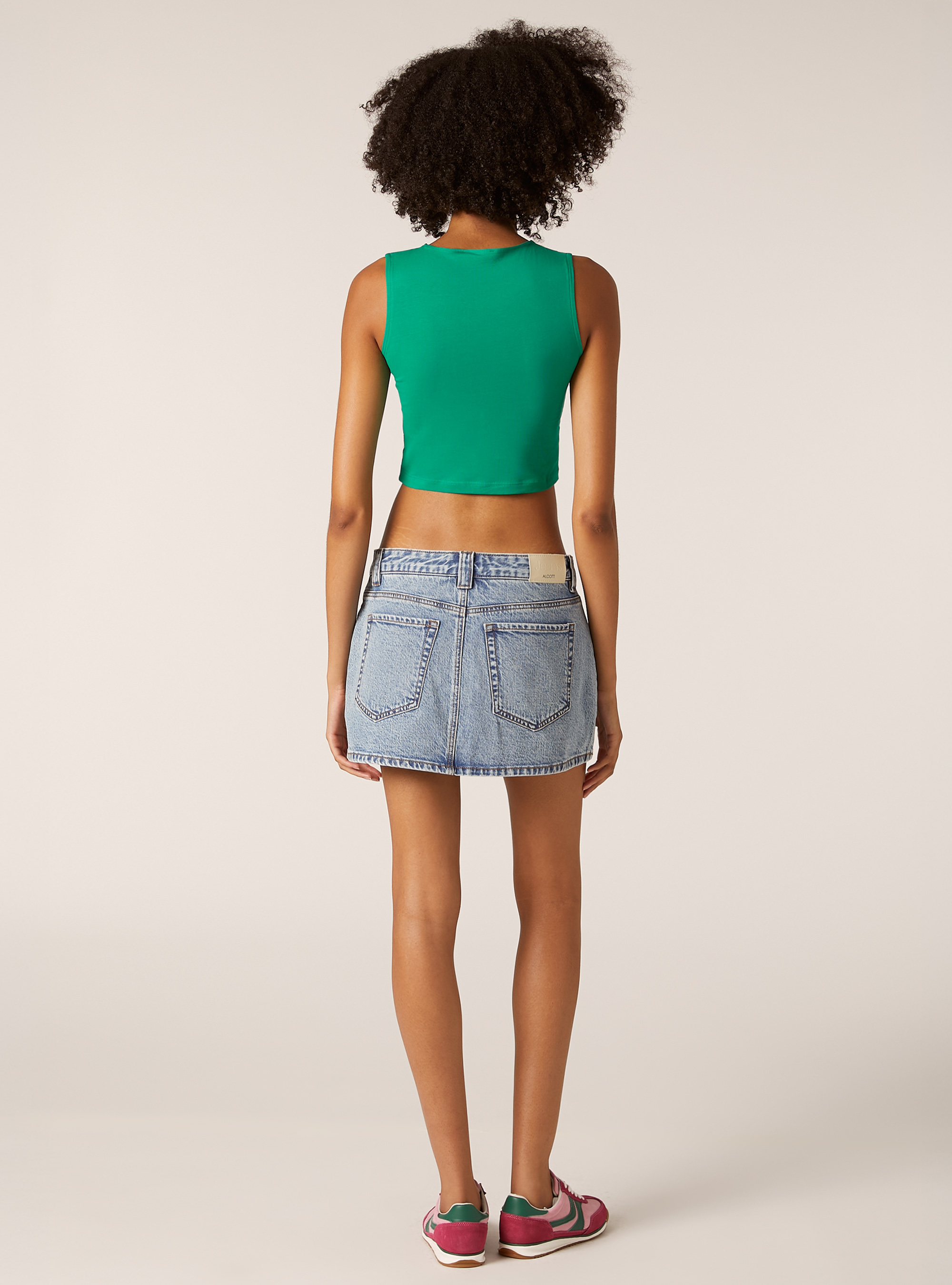 Top basic in cotone elasticizzato, GN2 GREEN MEDIUM