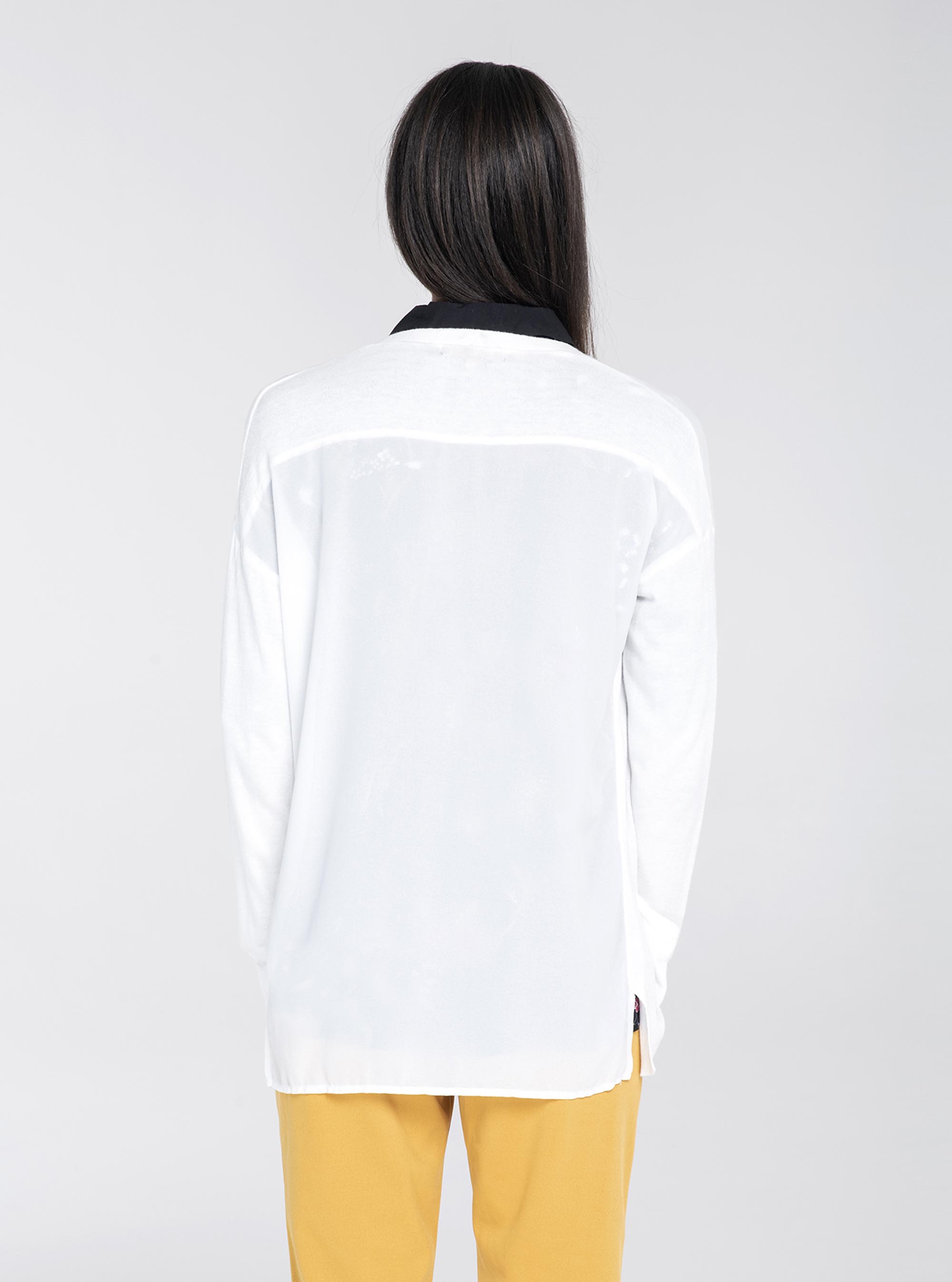 Pullover aperto, BIANCO