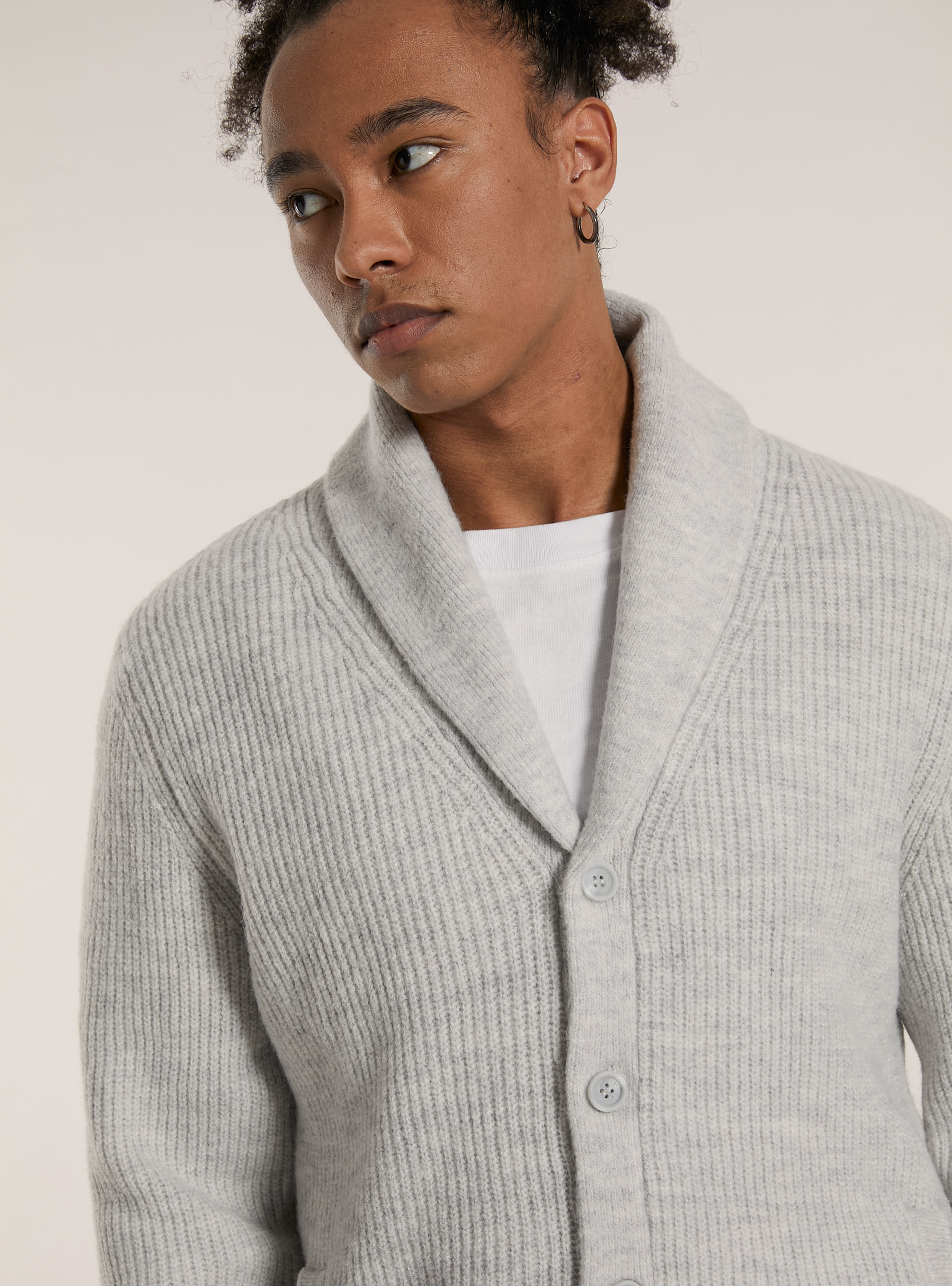 Pullover cardigan sof touch, MGY2 GREY MEL MEDIUM