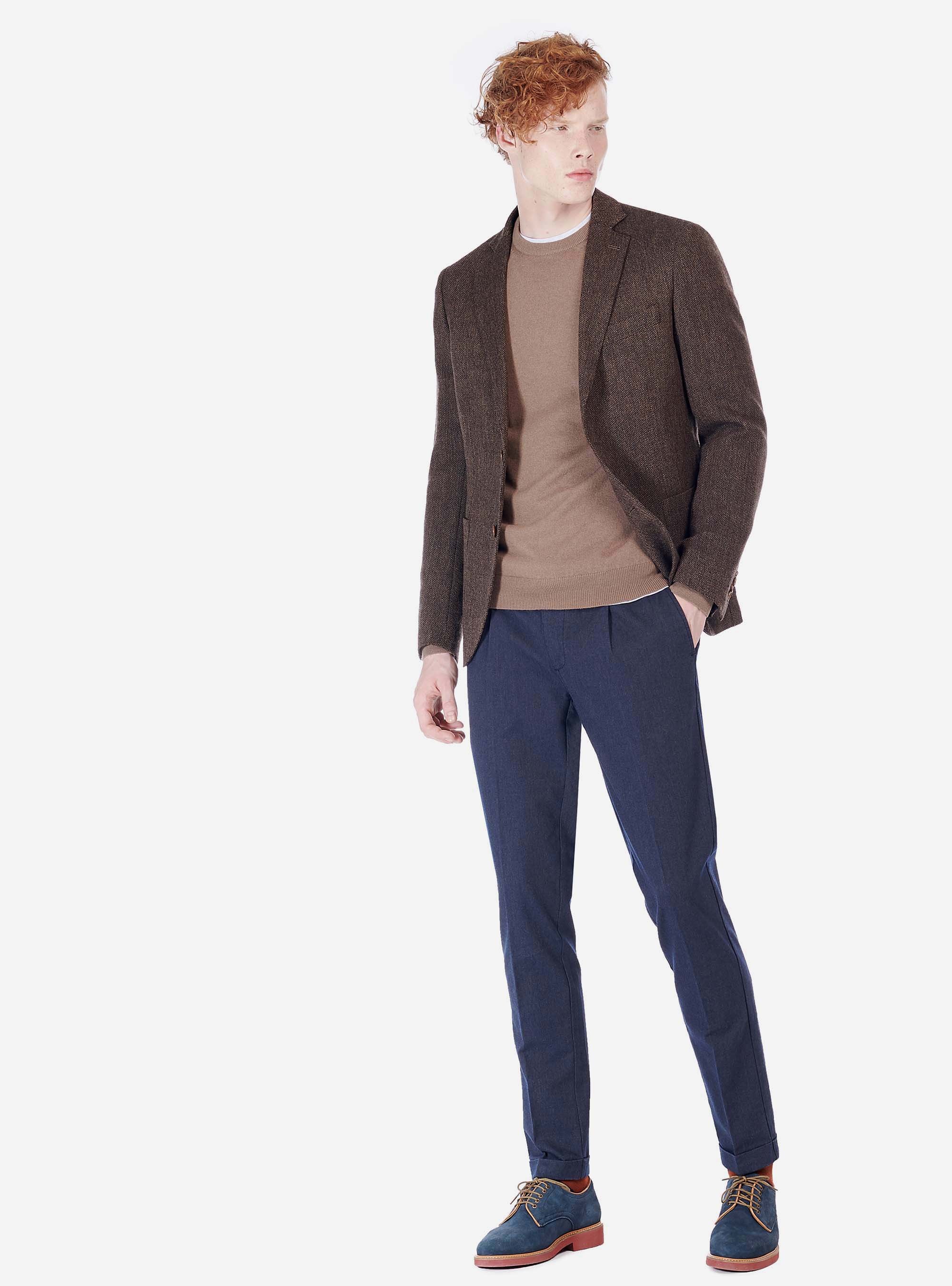 WOOL JACKET, DARK BROWN