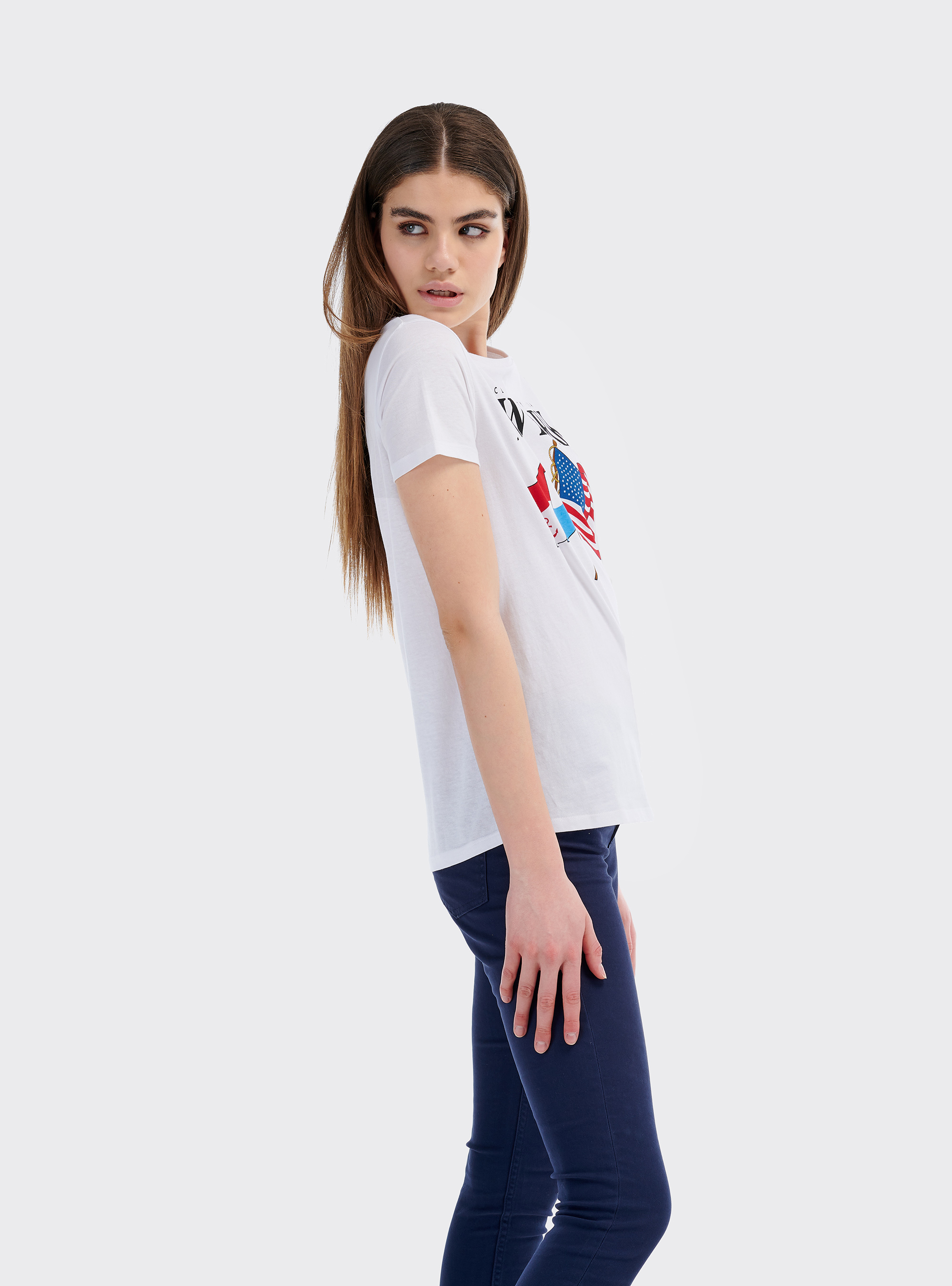 Maglietta con stampa New York, WHITE