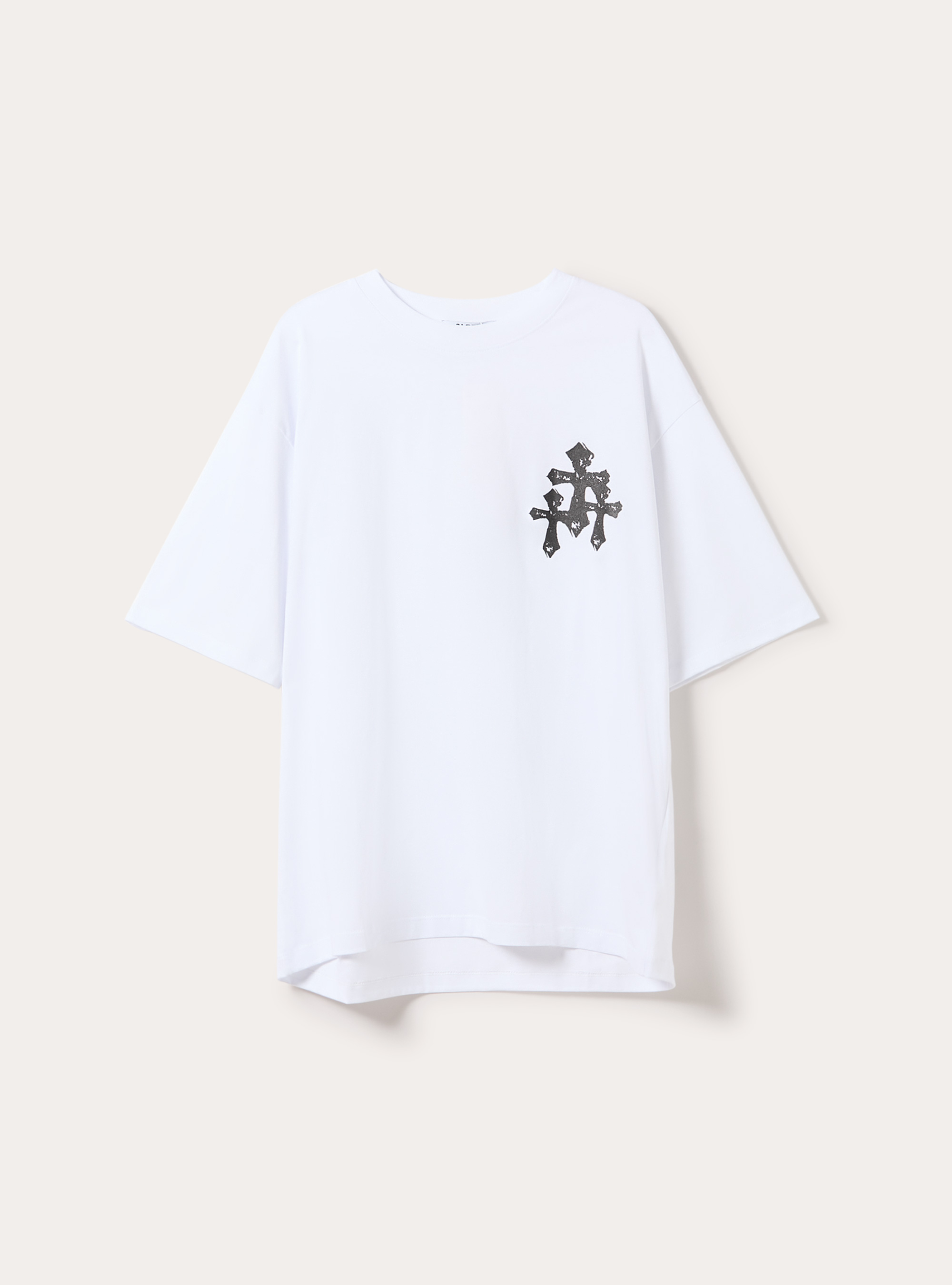 T-shirt con stampa croce, WH3 WHITE