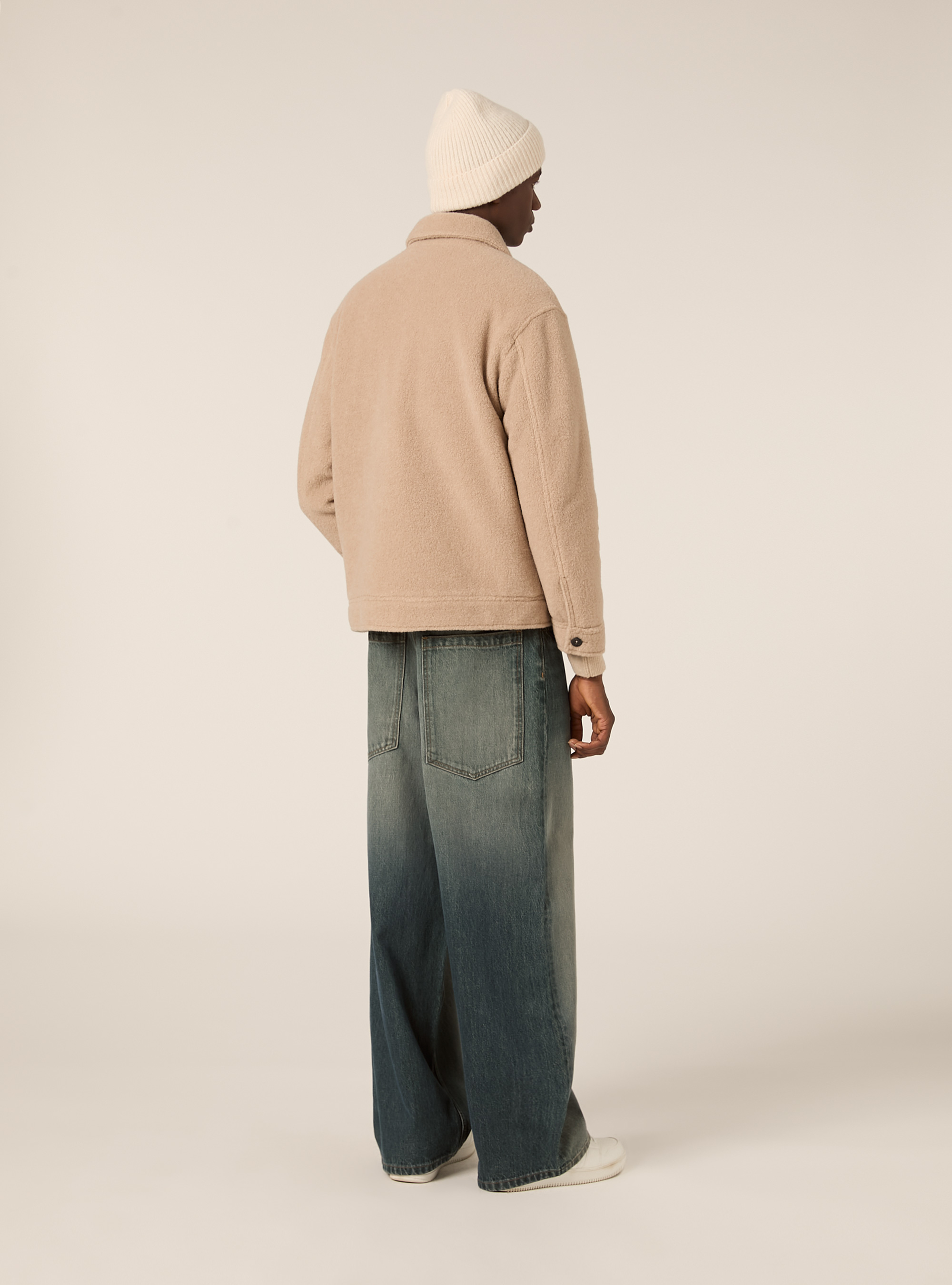 Bomber con collo camicia n melton, MBG2 BEIGE MEL MED