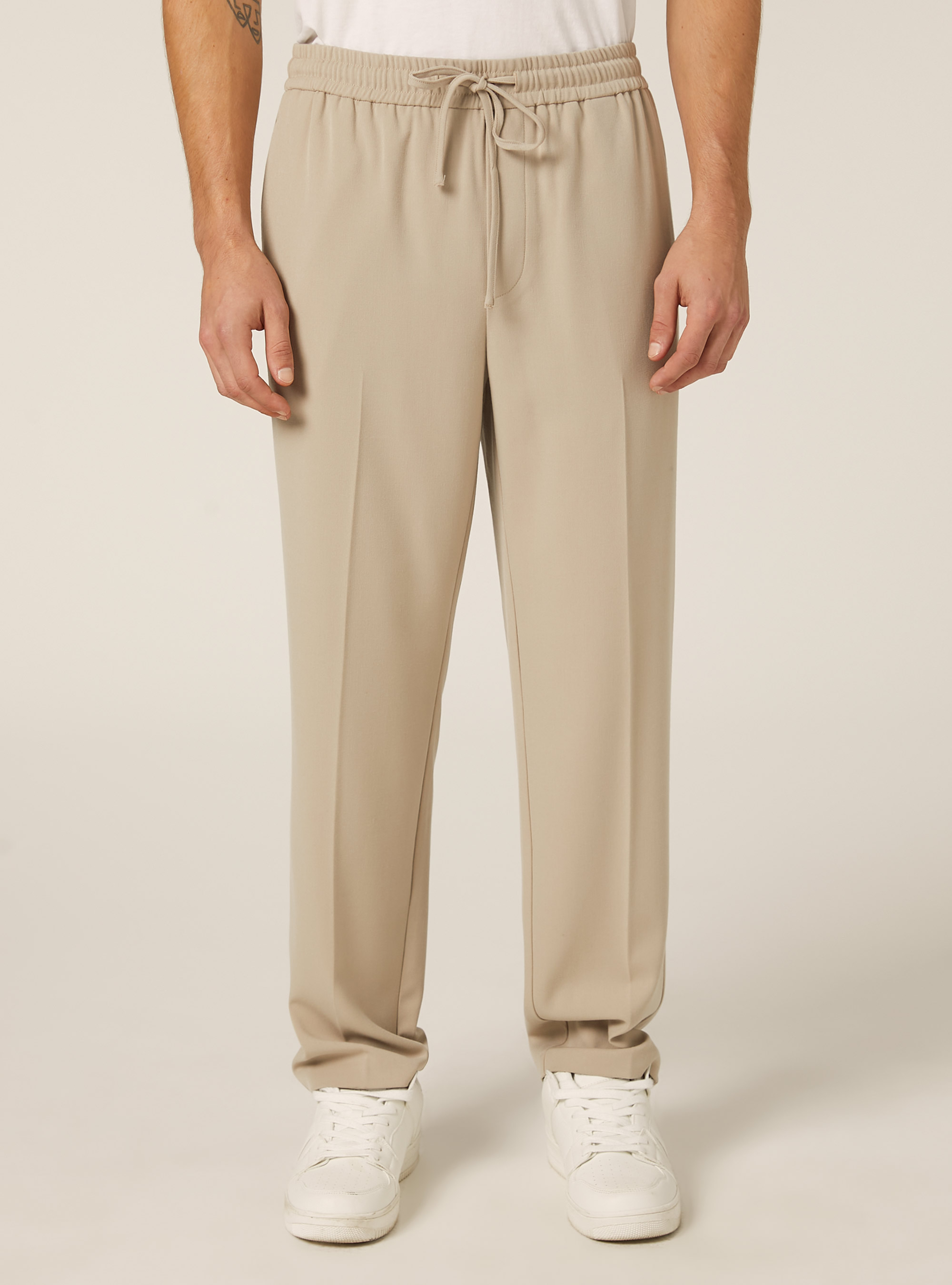 Pantalon jogger en twill, BG1 BEIGE DARK