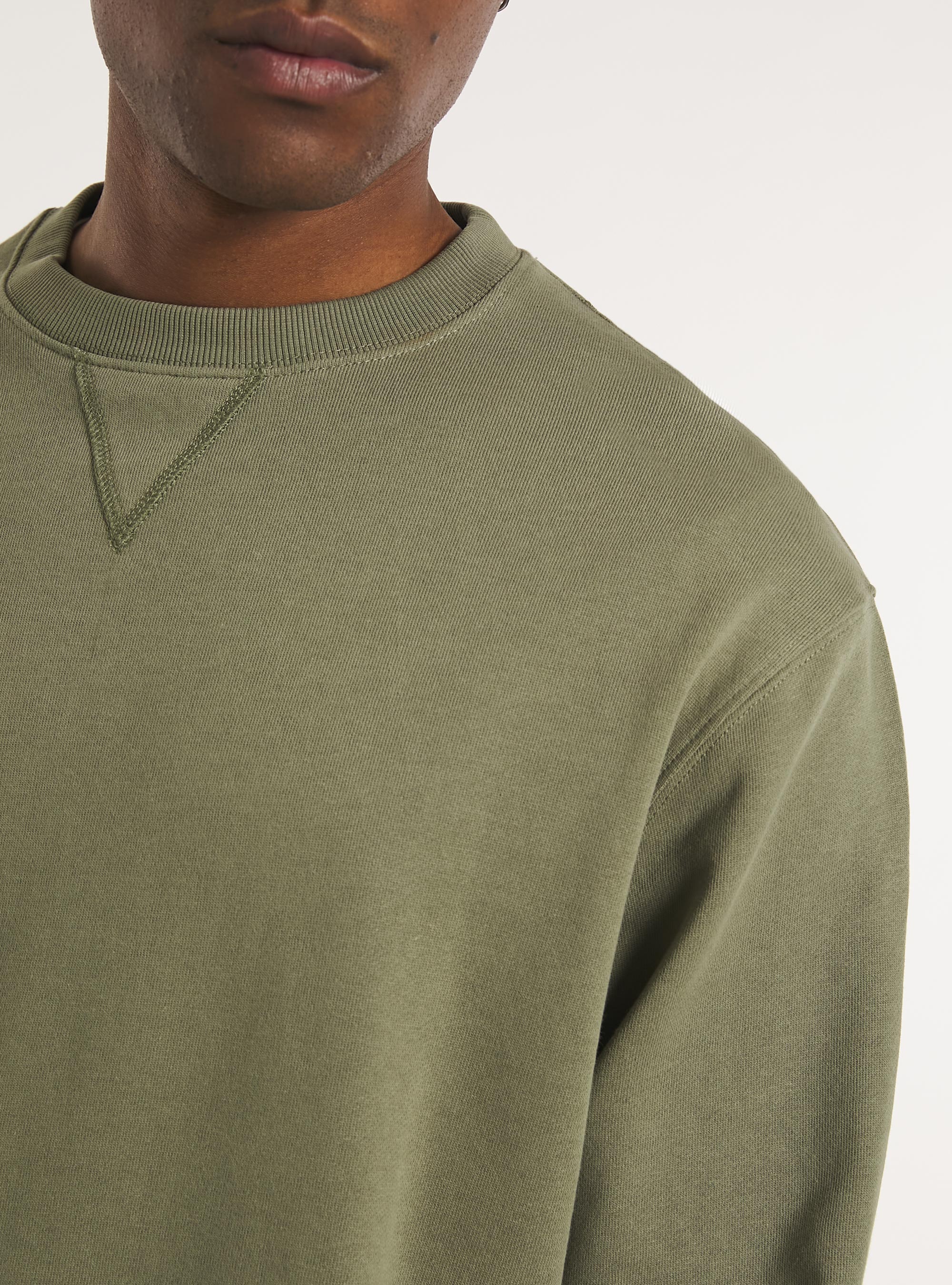 Plain-coloured crew-neck sweatshirt, KY2 KAKY MEDIUM