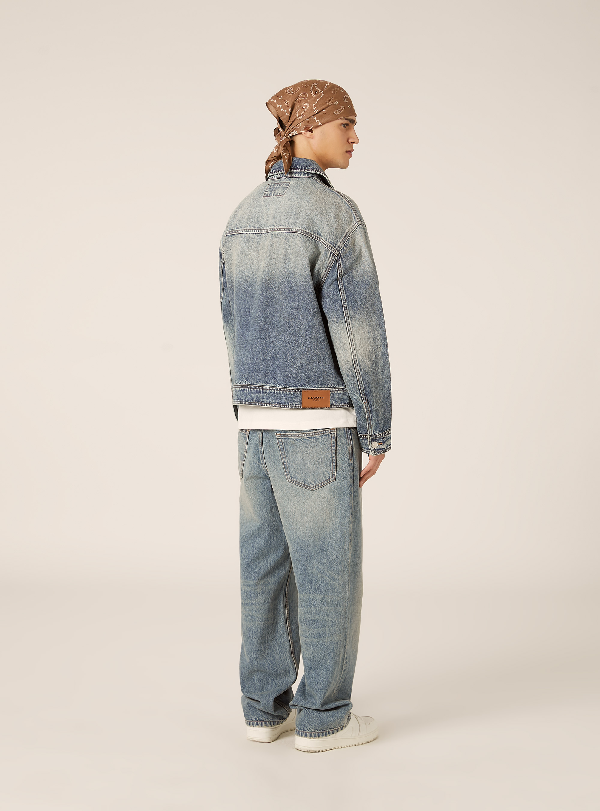 Giubbino in denim  dirt garage wash, D007 LIGHT AZURE
