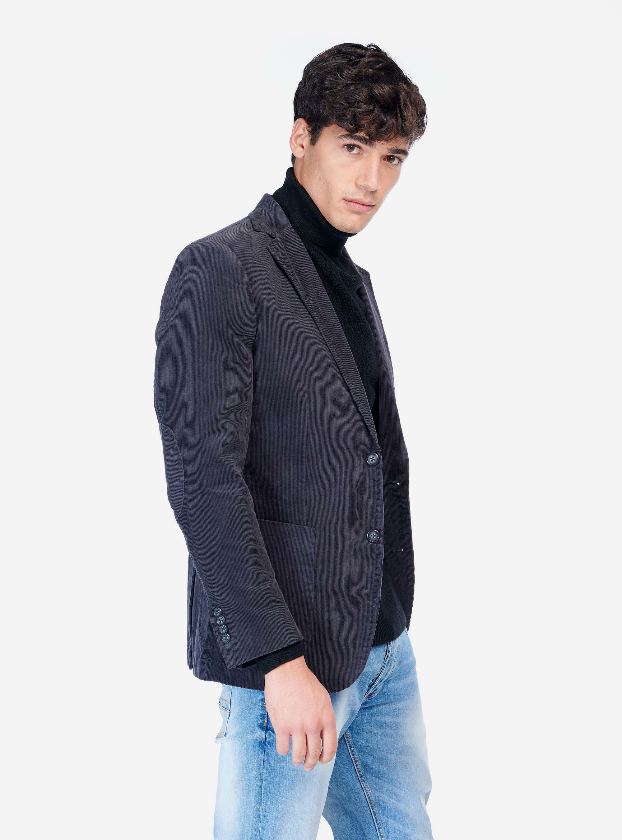 Giacca in velluto, GRIGIO