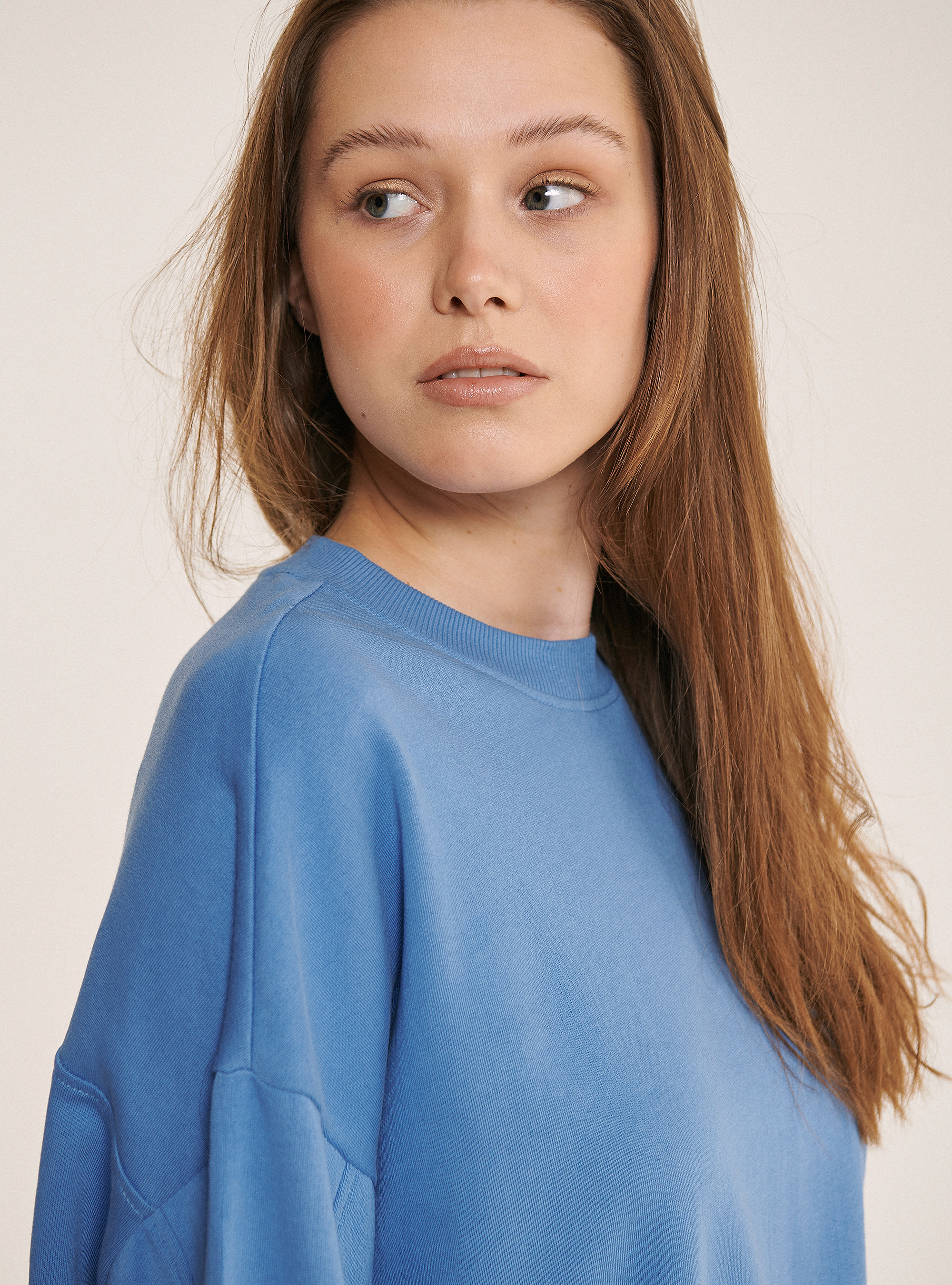 Basic oversize sweatshirt, C1197 AZZURRE