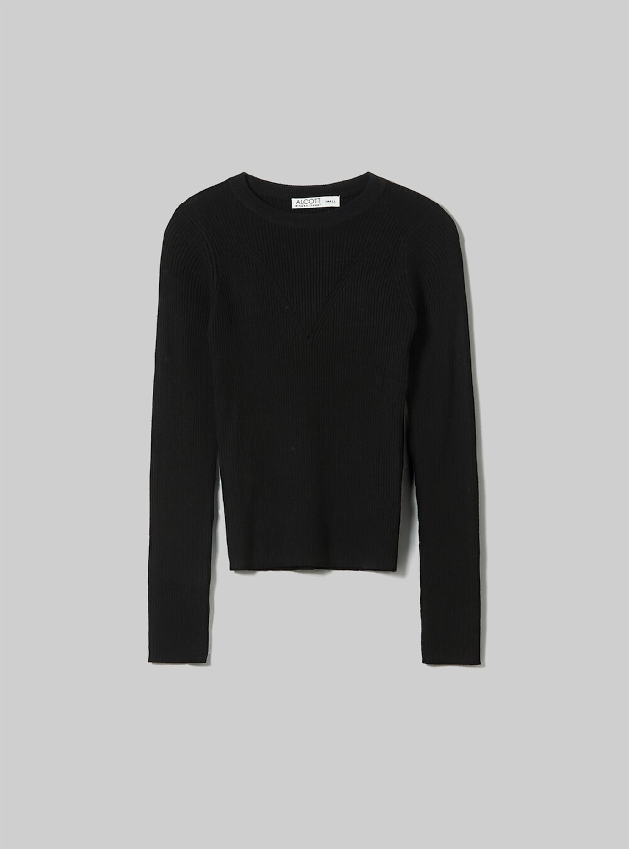 Pullover with V motif, BK1 BLACK