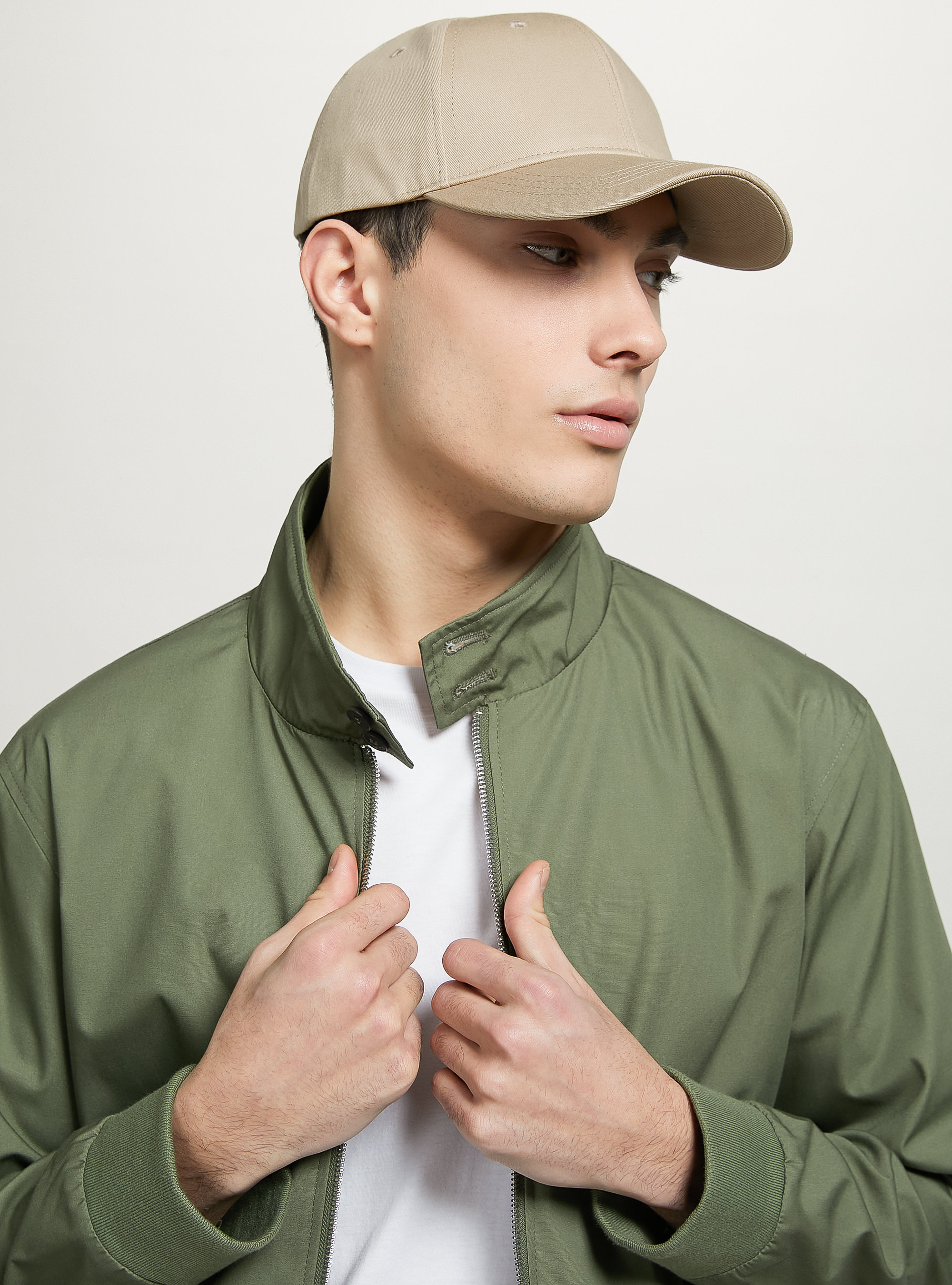 Cotton Blend Bomber Jacket, KY2 KAKY MEDIUM