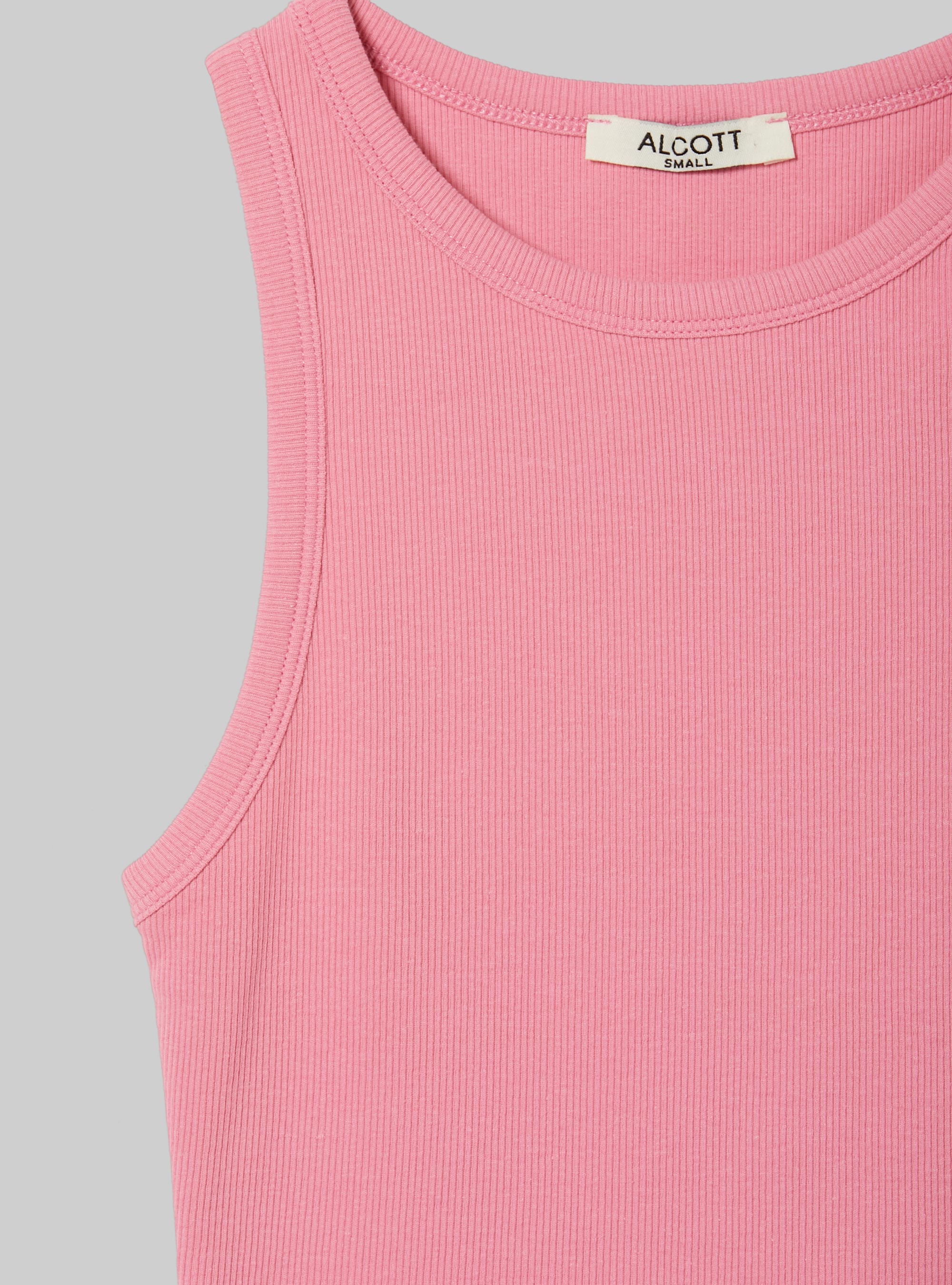 Cropped cotton tank top, PK2 PINK MEDIUM