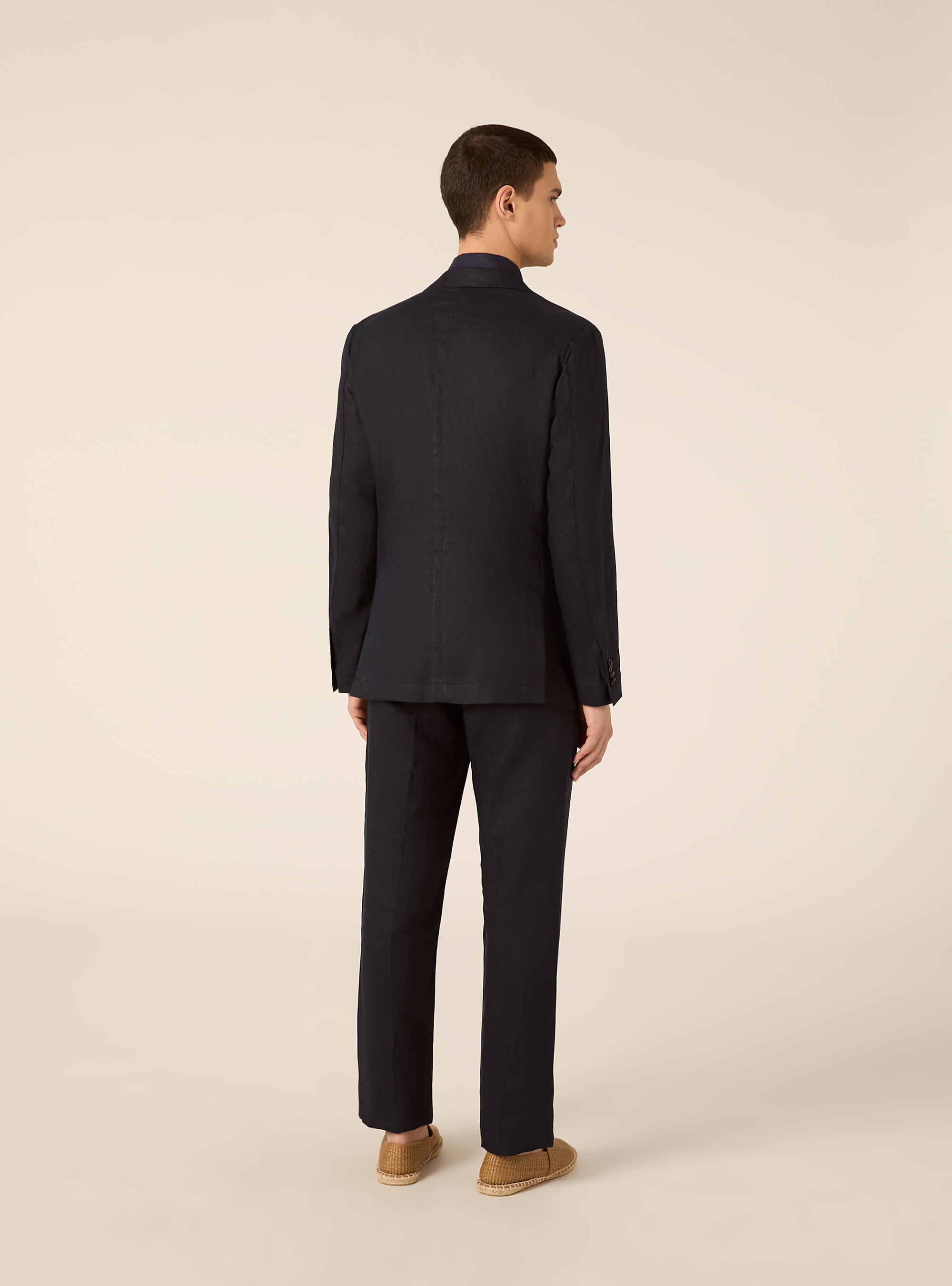 Giacca in lino monopetto, NA1 NAVY DARK