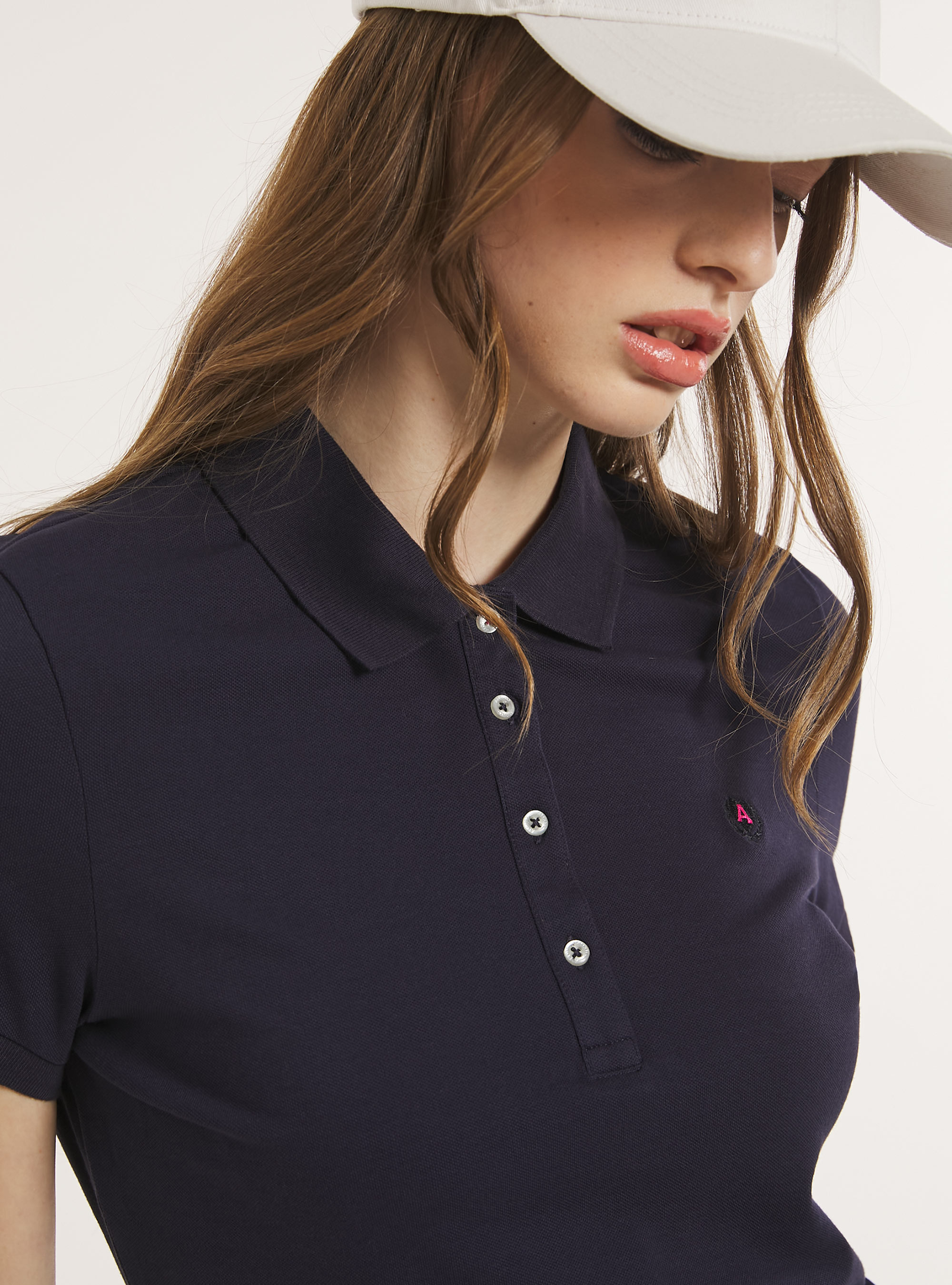Poloshirt aus Baumwollpiqué mit Stickerei, BL2 BLUE MEDIUM