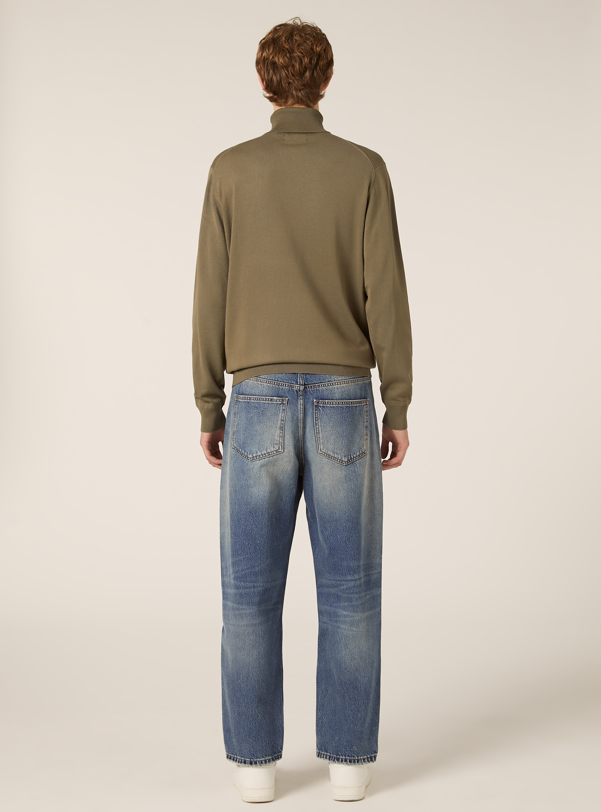 Jersey de cuello alto en viscosa suave, KY2 KAKY MEDIUM