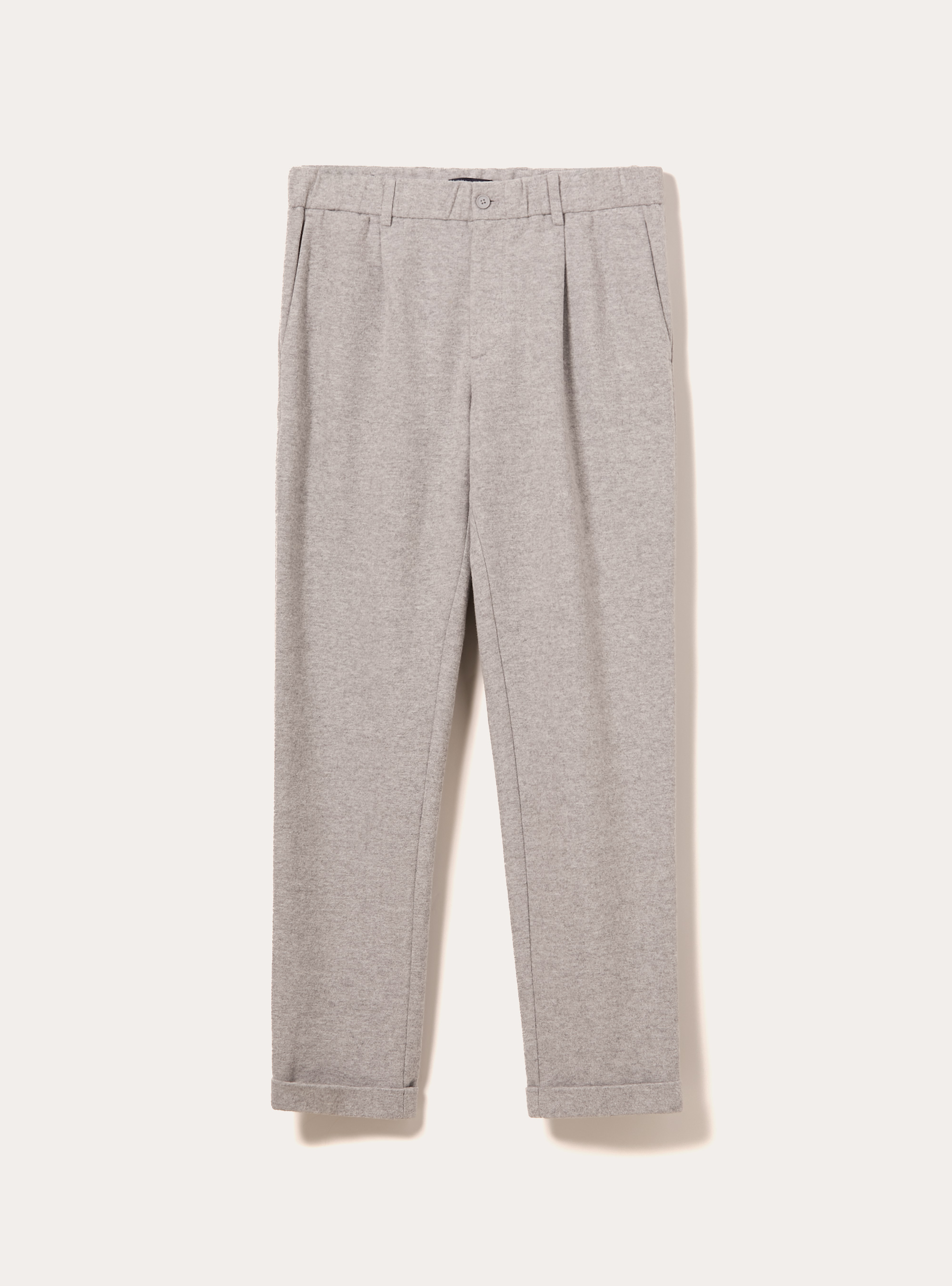 Pantalones con pinzas Efecto franela, MGY3 GREY MEL LIGHT