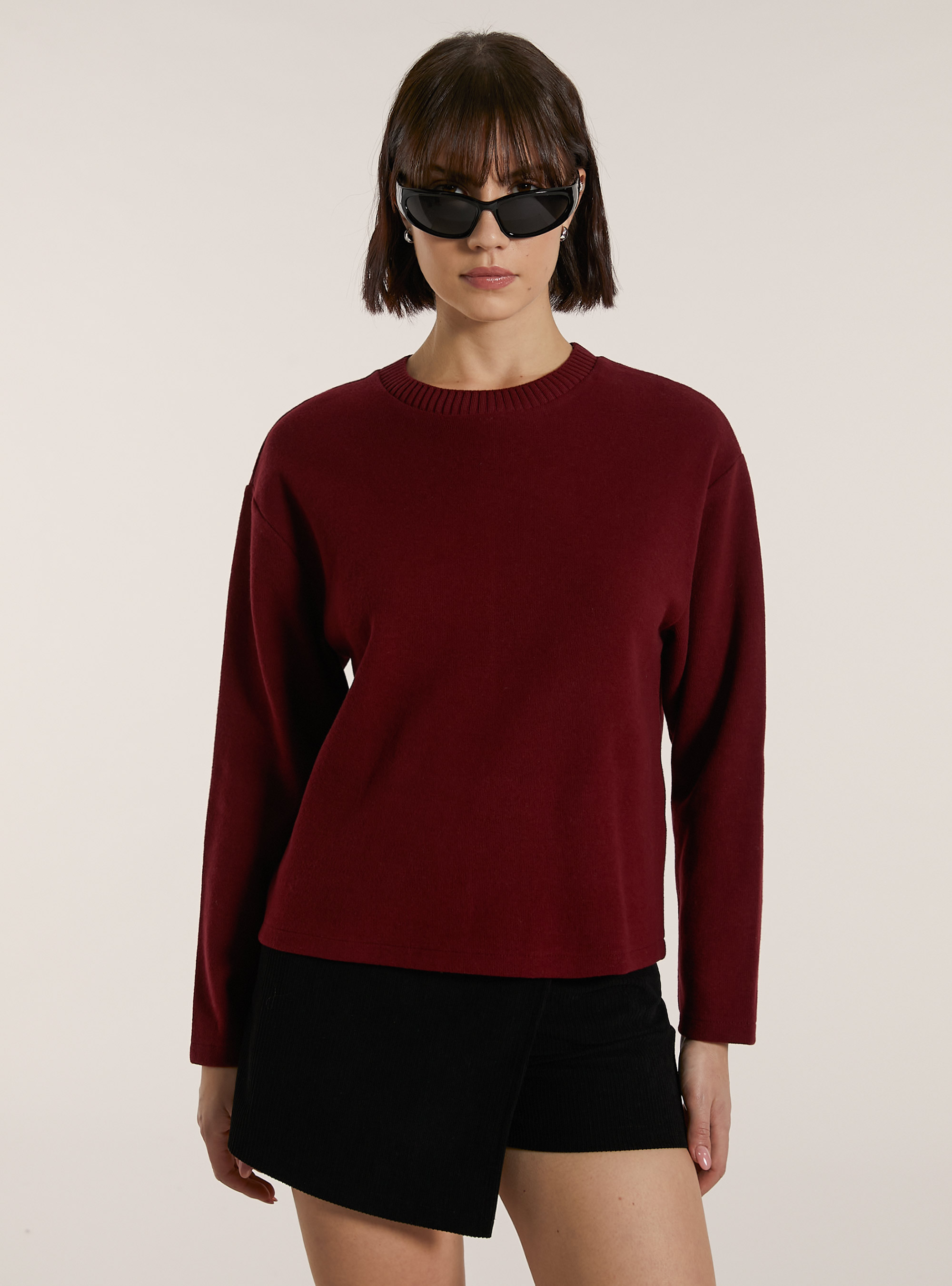 Pullover soft touch, BO2 BORDEAUX MEDIUM