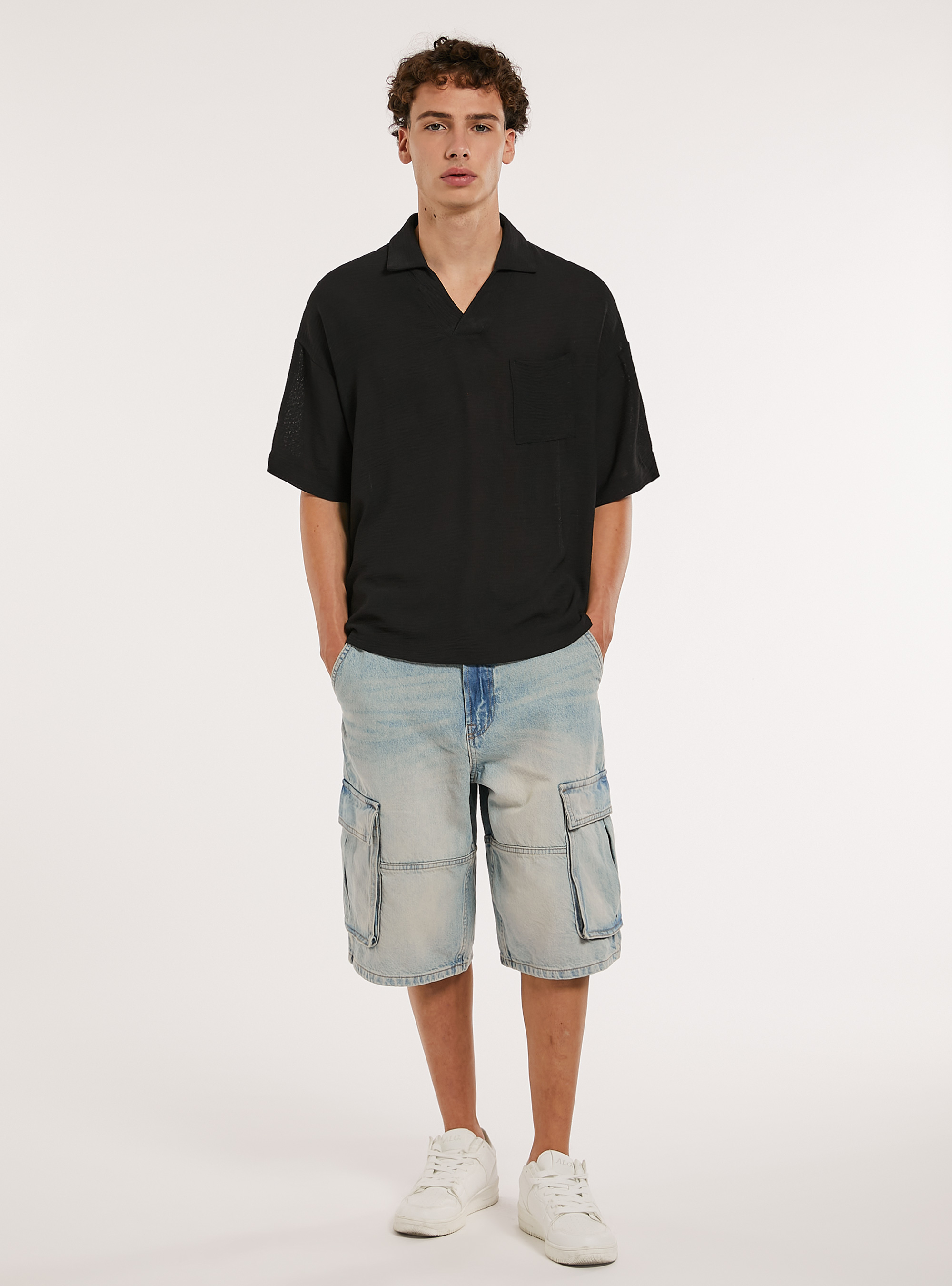 Polo con taschino, BK1 BLACK