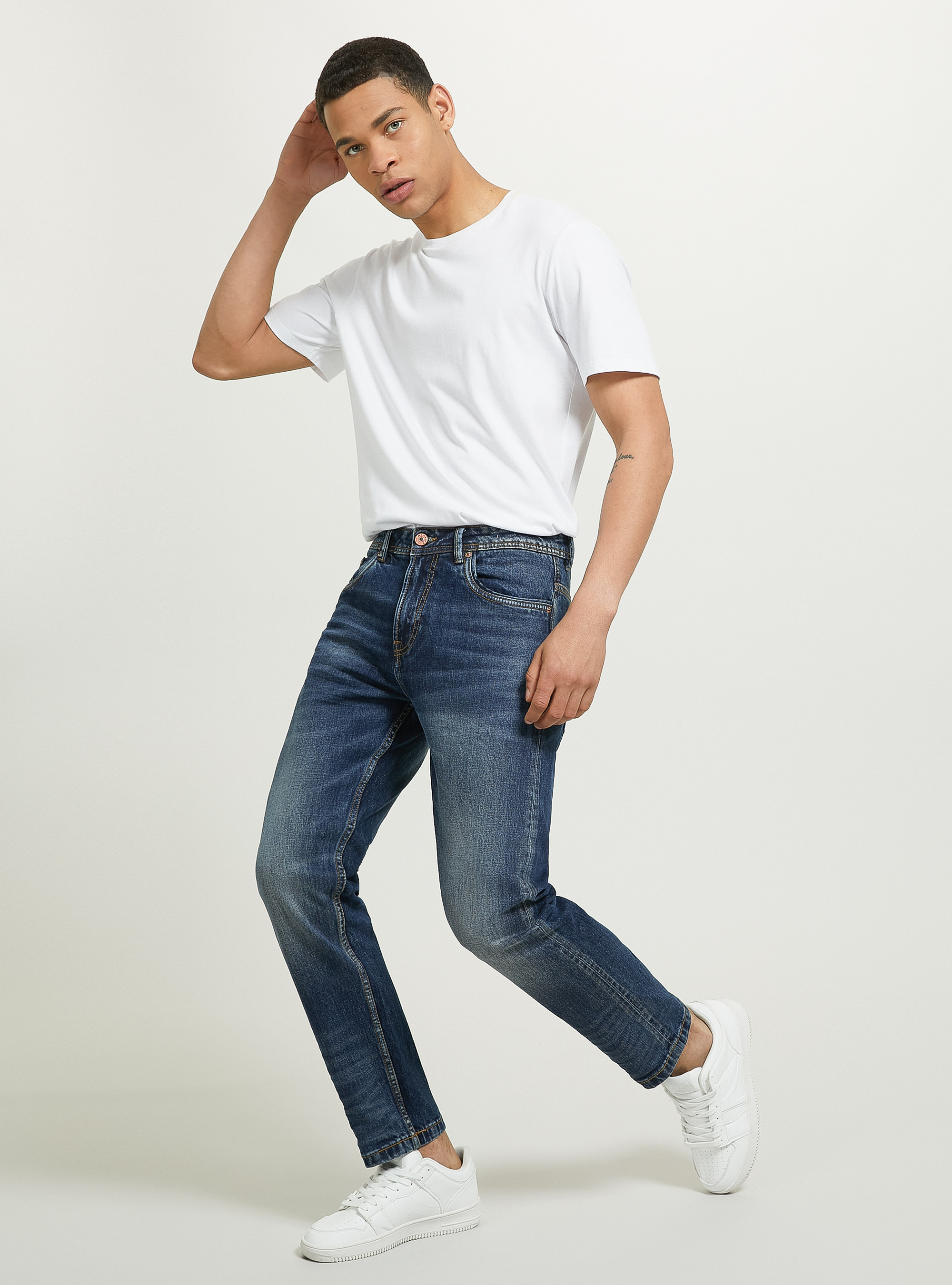 Vaqueros slim fit, D001 DEEP BLUE