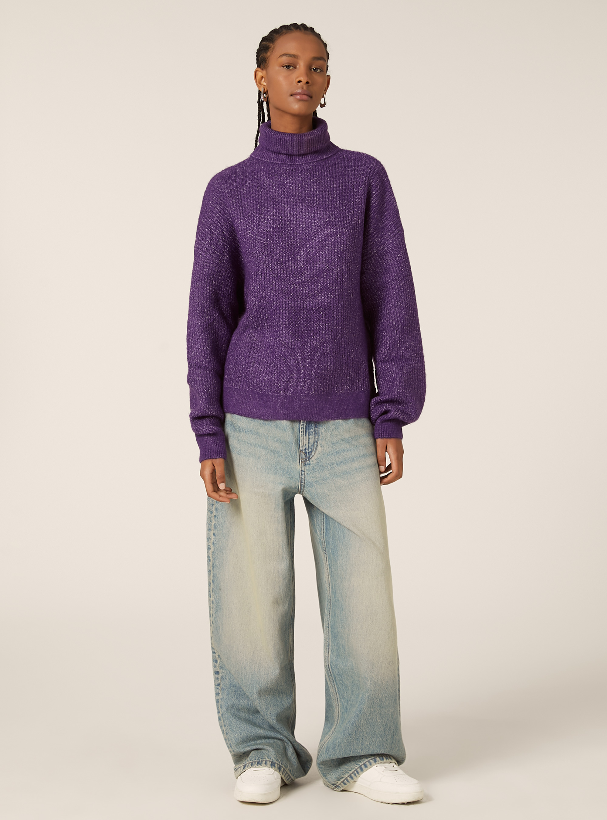 Pullover colloalto costa inglese, VI1 VIOLET DARK