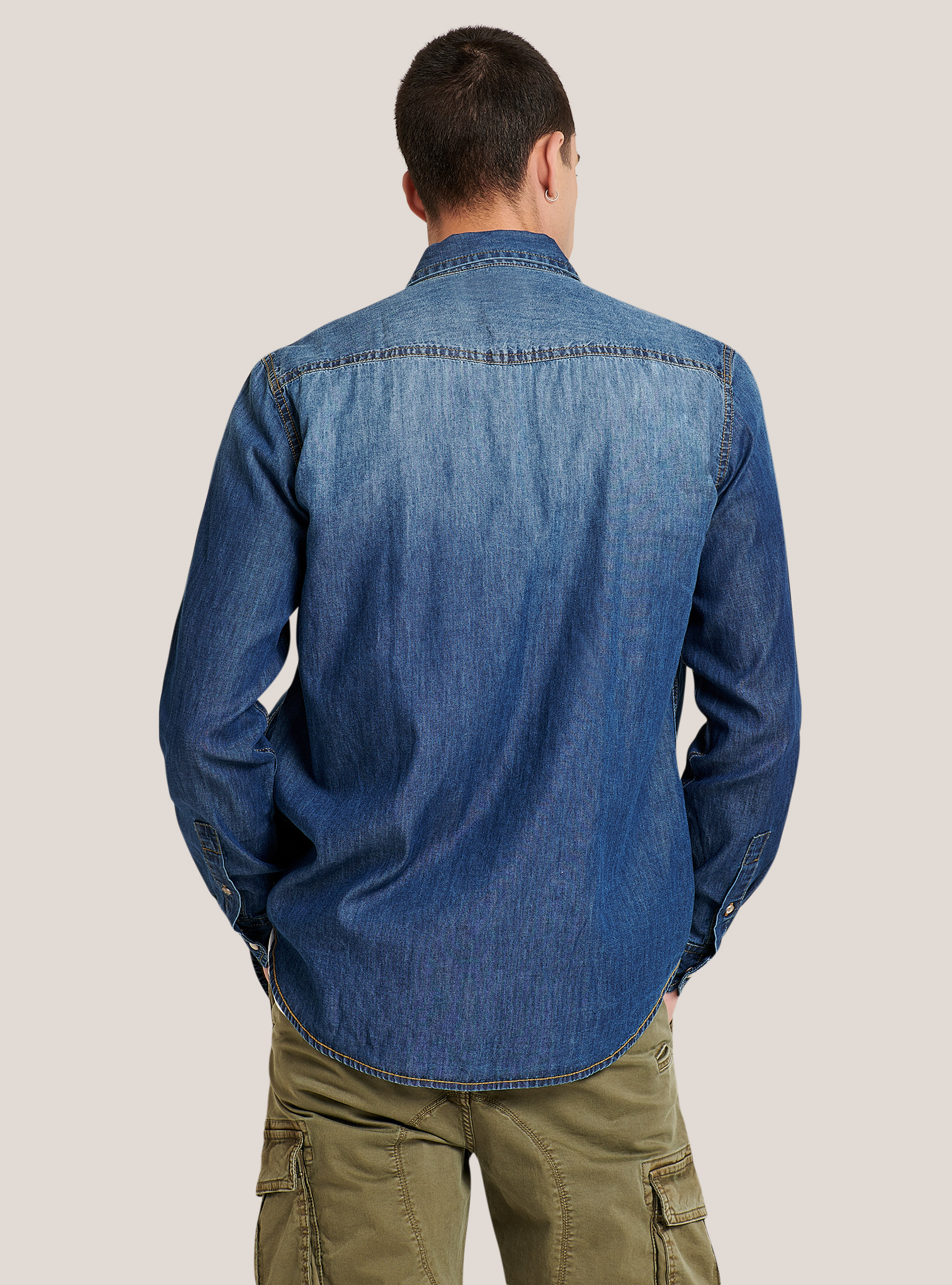Camicia in denim, BLU MARINO